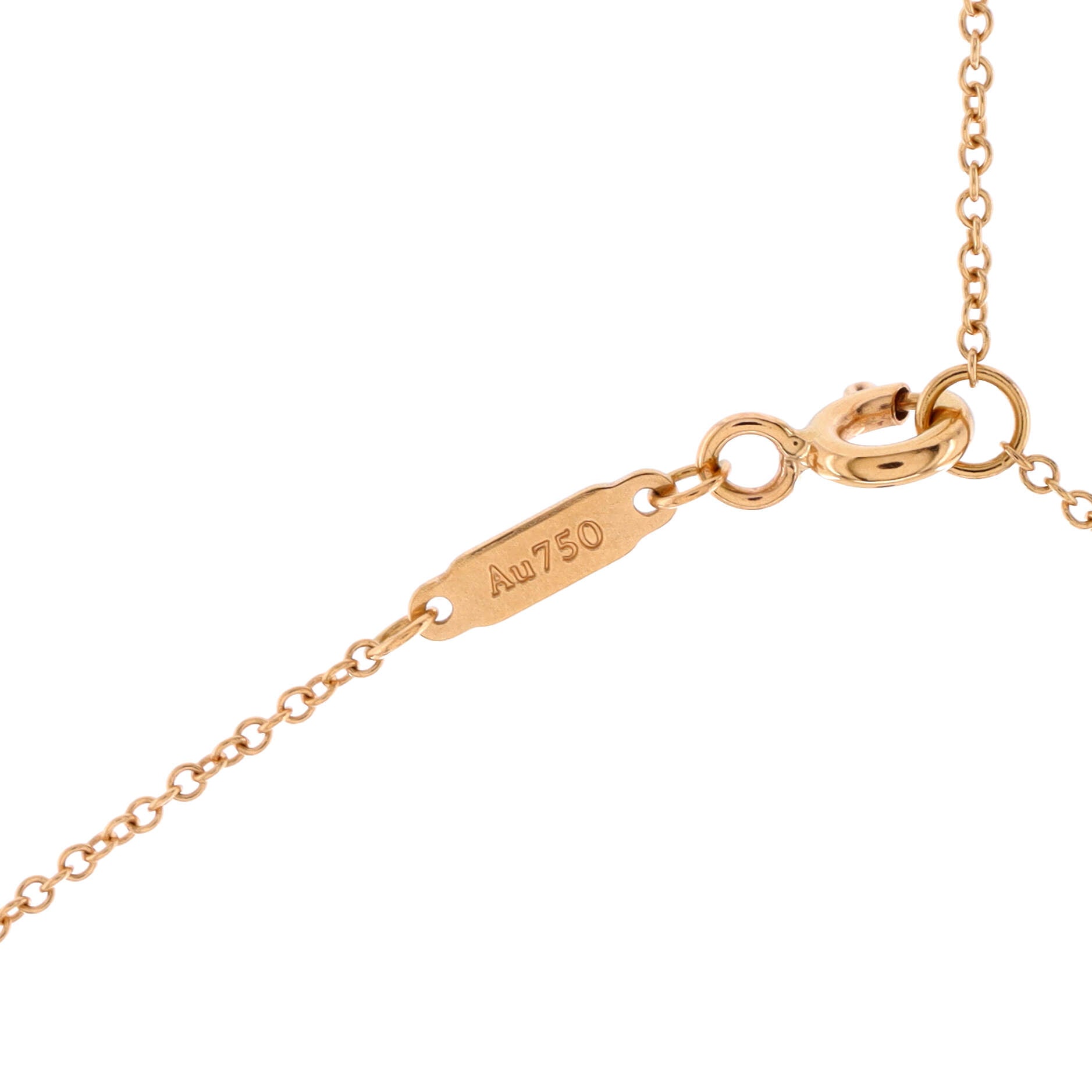 T Smile Pendant Necklace 18K Rose Gold with Diamonds Mini