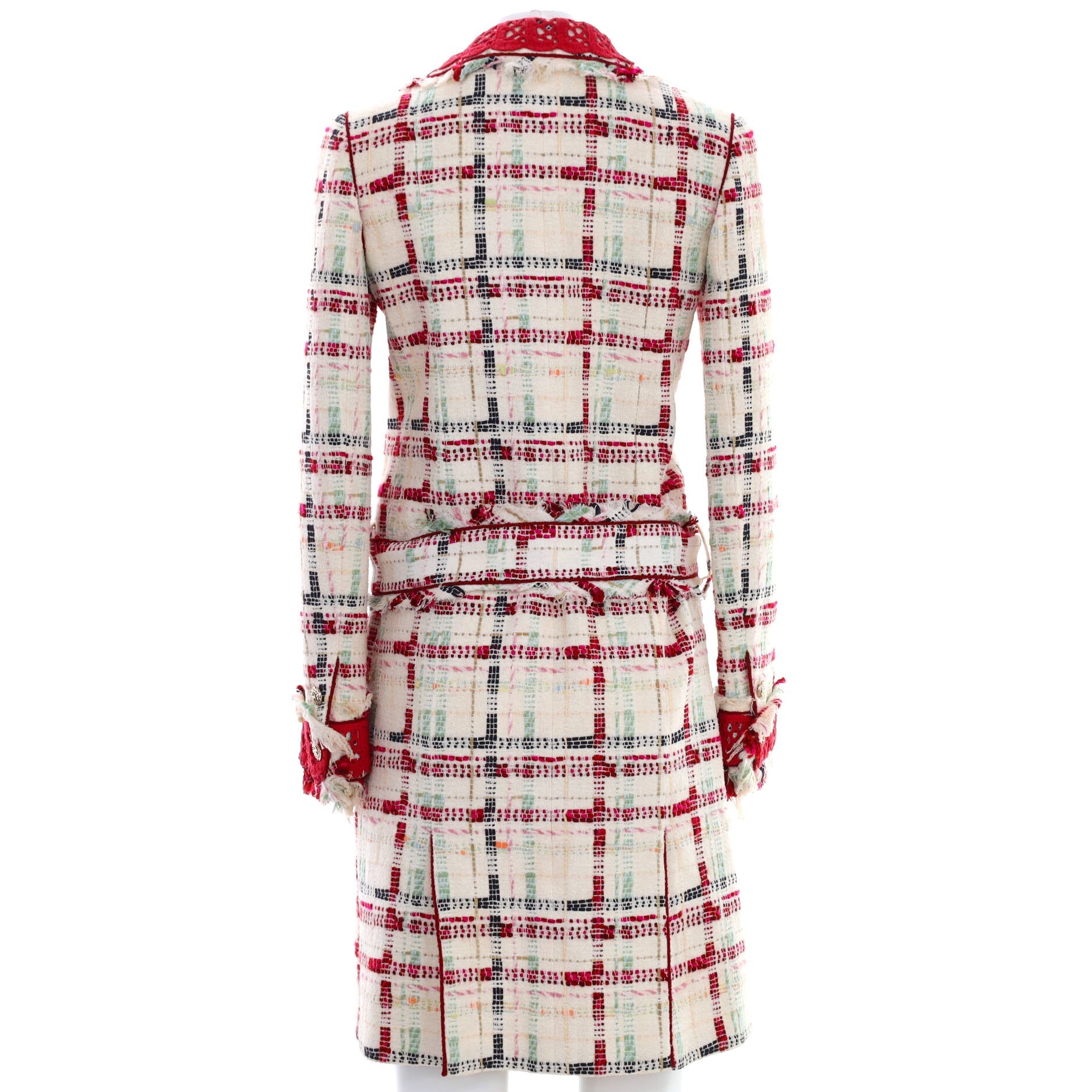 Women's Belted Long Trench Coat Tweed