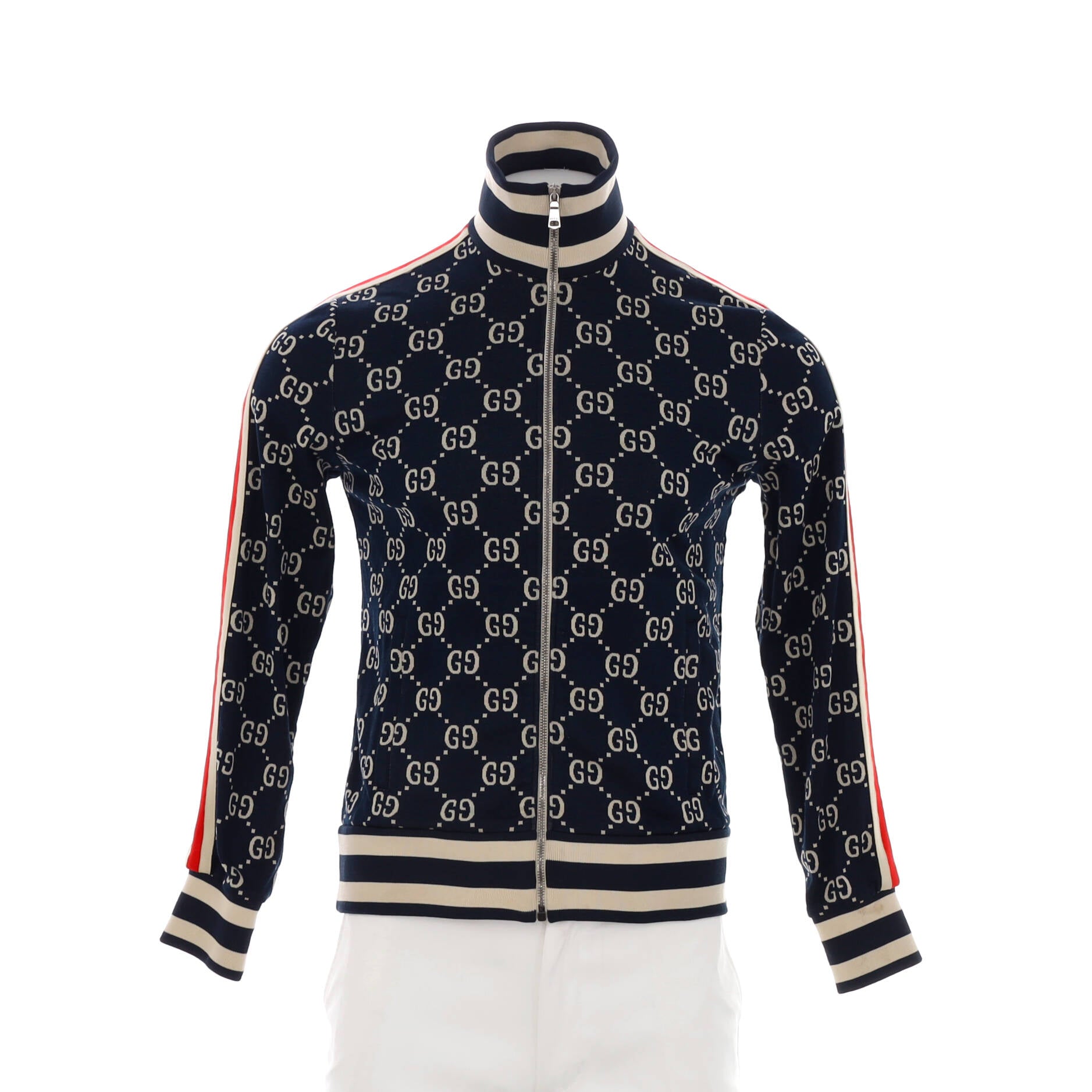 Men's Track Zip Up Jacket GG Jacquard Cotton
