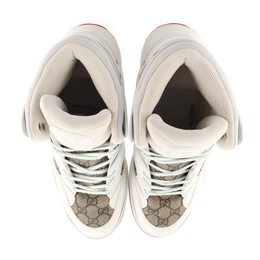 Men's Gucci Basket High-Top Sneakers GG Coated Canvas and Demetra