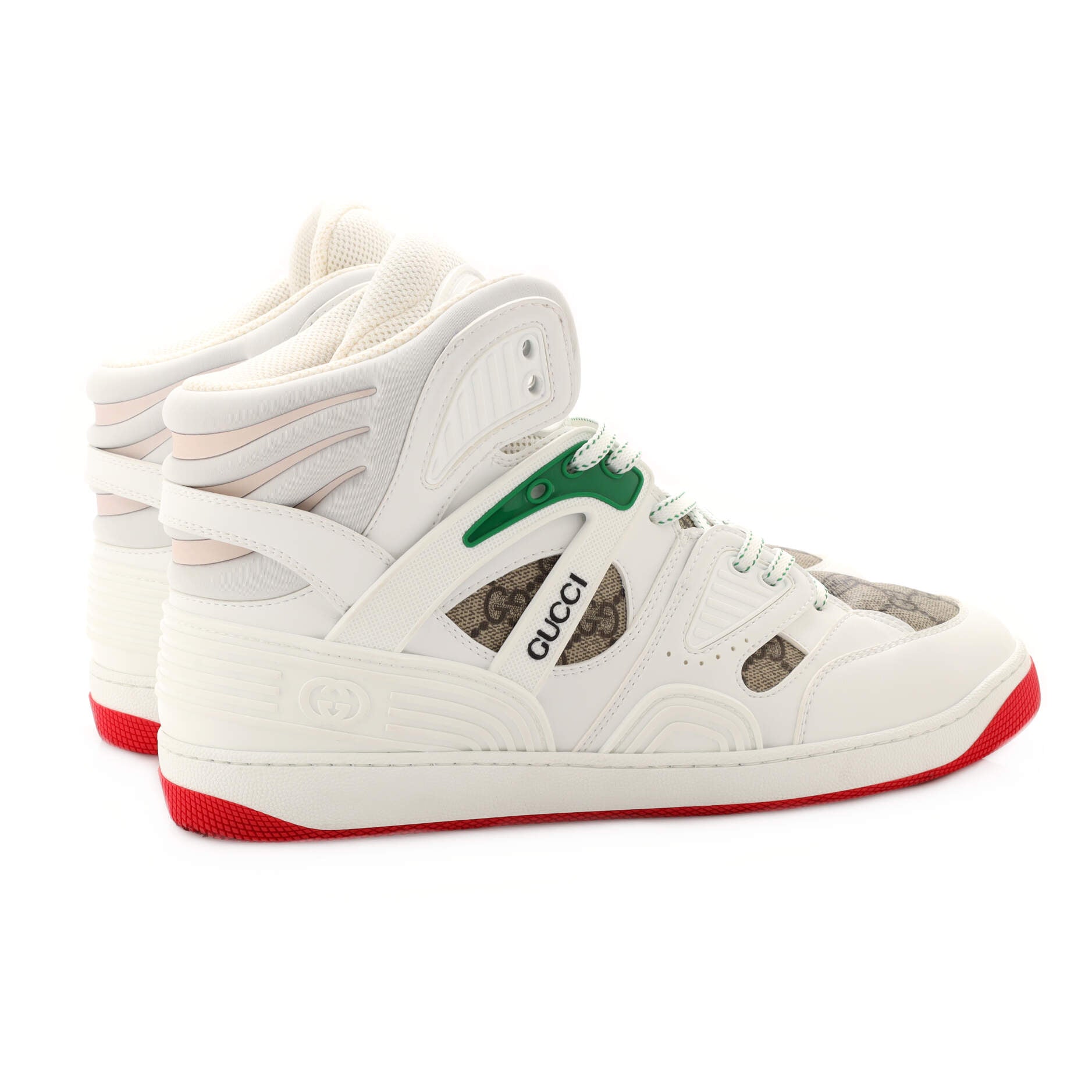 Men's Gucci Basket High-Top Sneakers GG Coated Canvas and Demetra