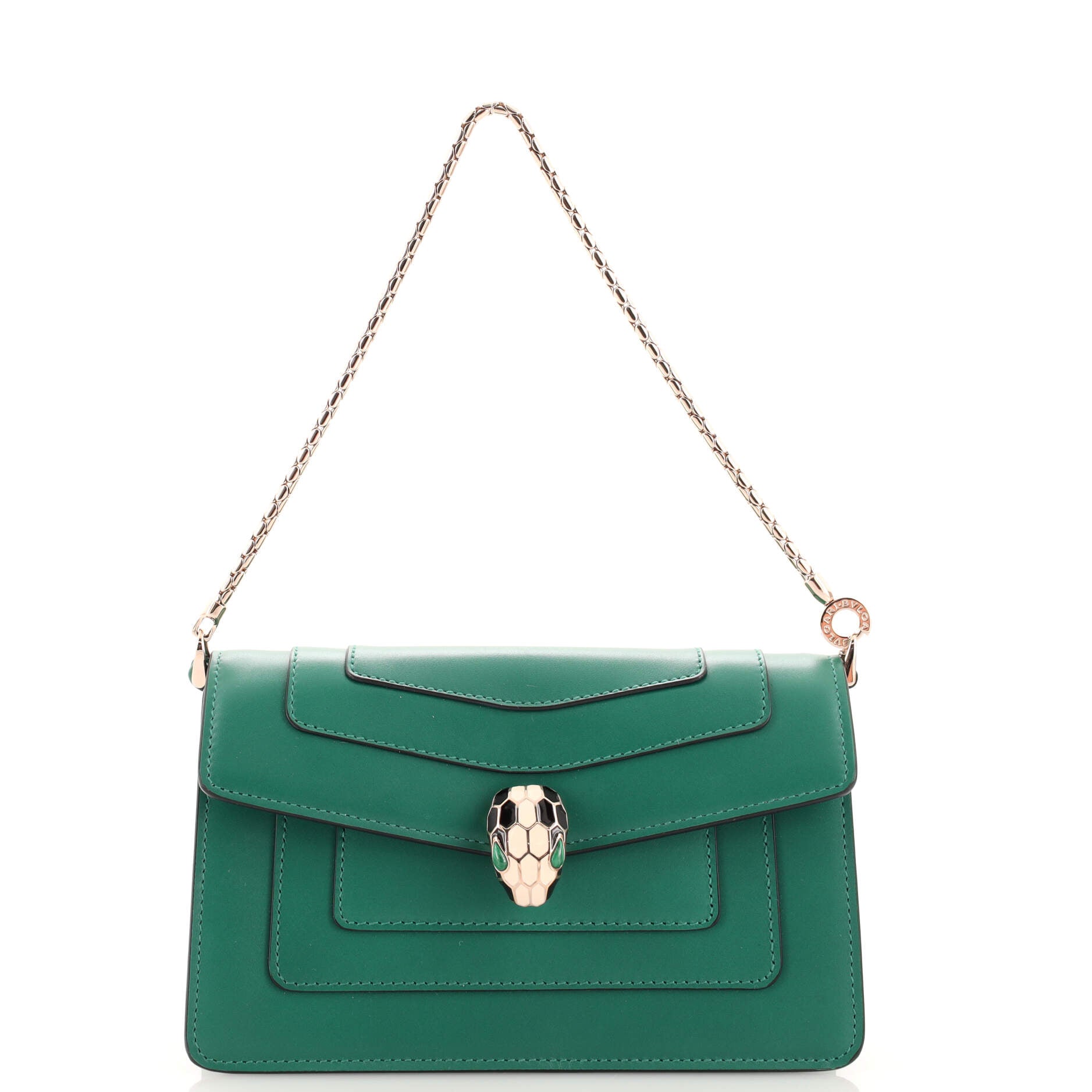 Serpenti Forever Chain Clutch Leather Mini