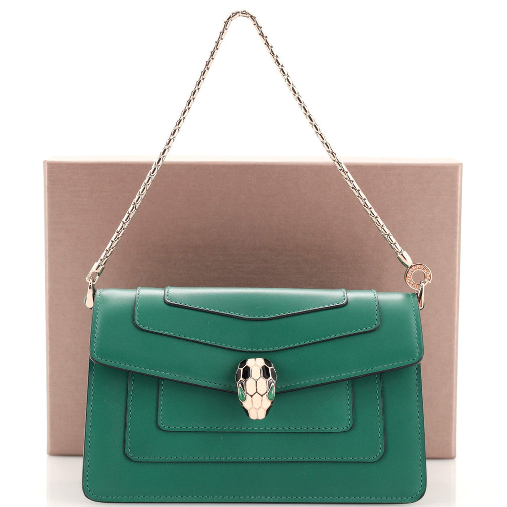 Serpenti Forever Chain Clutch Leather Mini