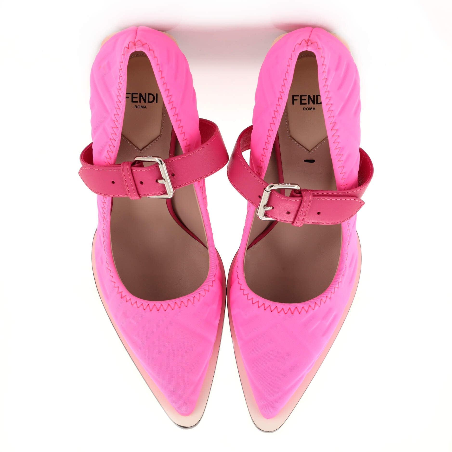 x Nicki Minaj Women's Buckled Strap Pumps Zucca Embossed Neoprene