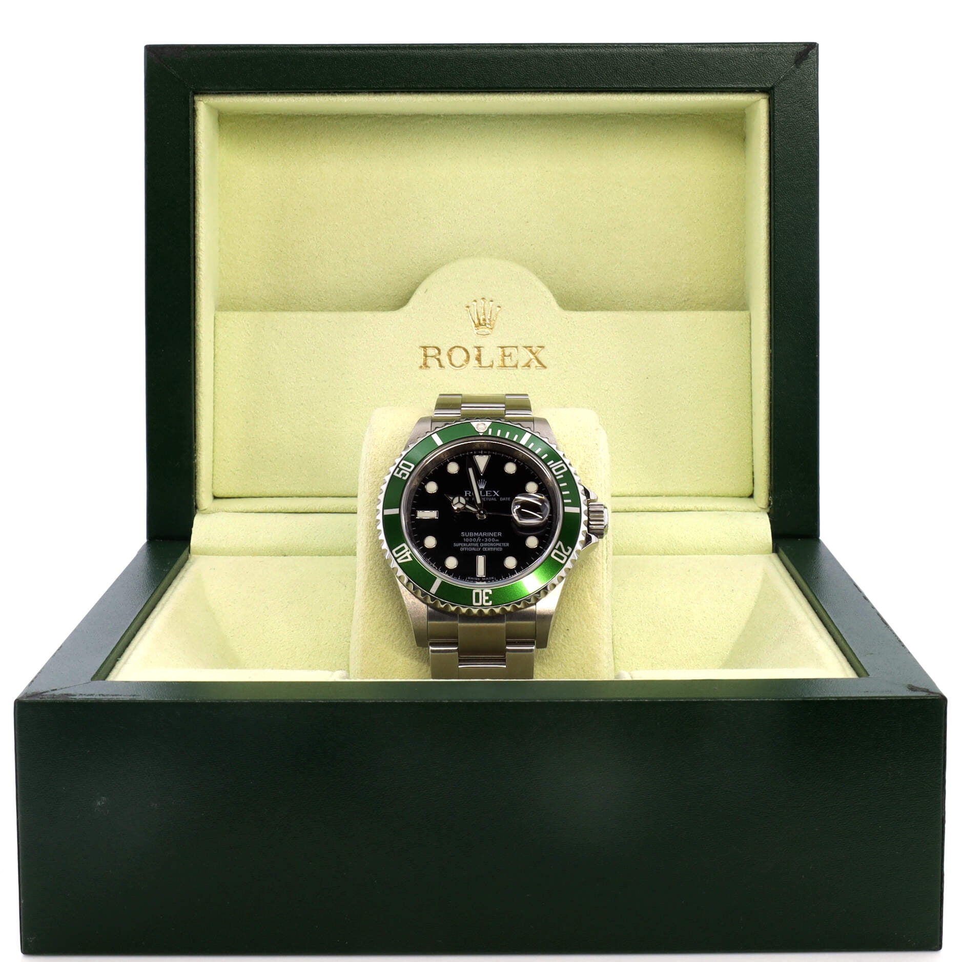 Oyster Perpetual Submariner Kermit Date Automatic Watch Stainless Steel 40