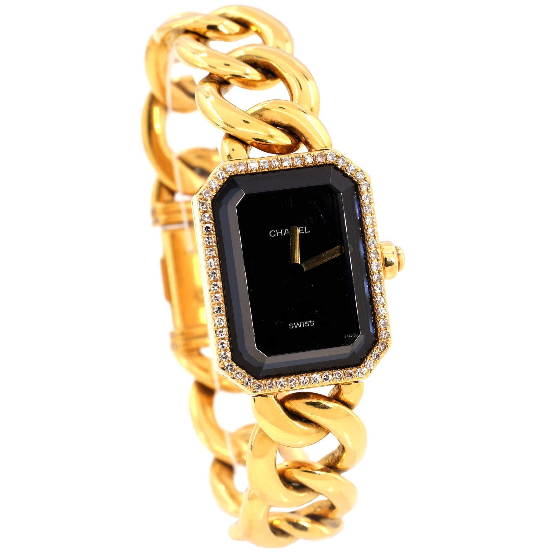 Premiere Chain Quartz Watch Yellow Gold with Diamond Bezel 20