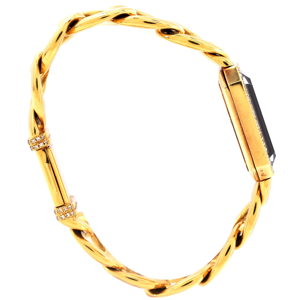 Premiere Chain Quartz Watch Yellow Gold with Diamond Bezel 20