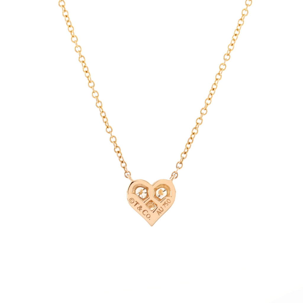 Sentimental Heart 3 Diamond Pendant Necklace 18K Yellow Gold with Diamonds