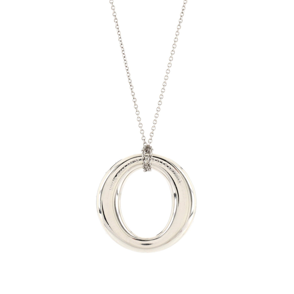 Elsa Peretti Sevillana Pendant Necklace Platinum with Pave Diamonds Small