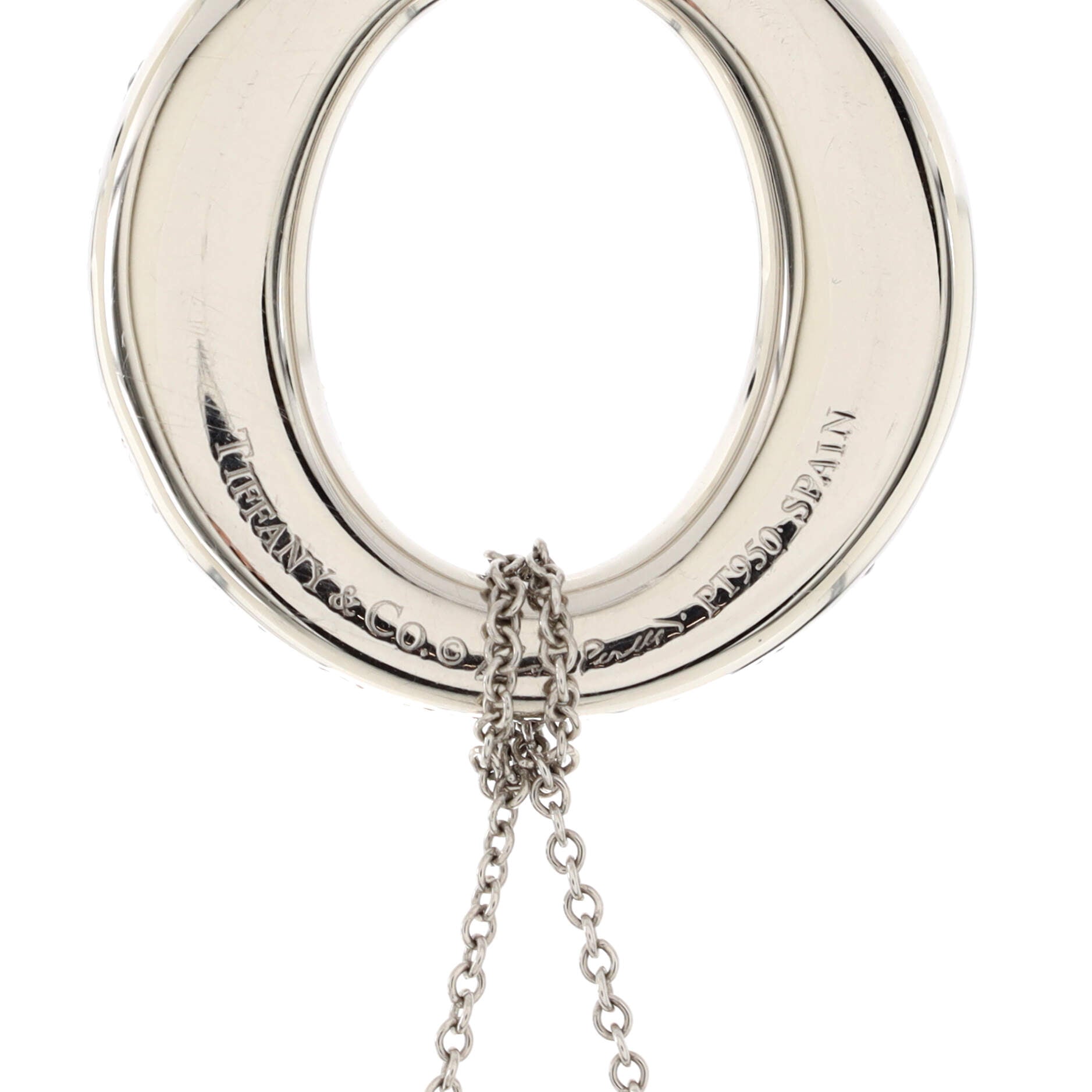 Elsa Peretti Sevillana Pendant Necklace Platinum with Pave Diamonds Small