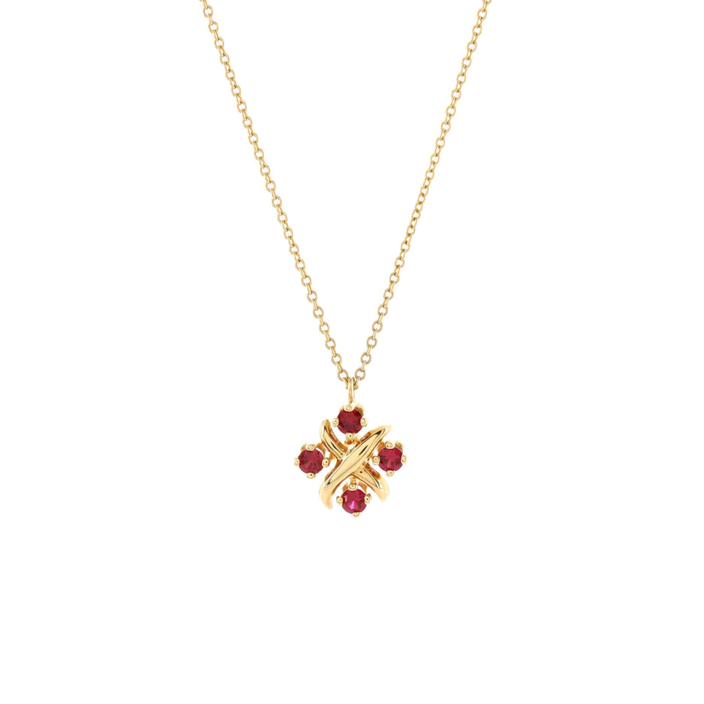 Schlumberger Lynn Pendant Necklace 18K Yellow Gold and Rubies