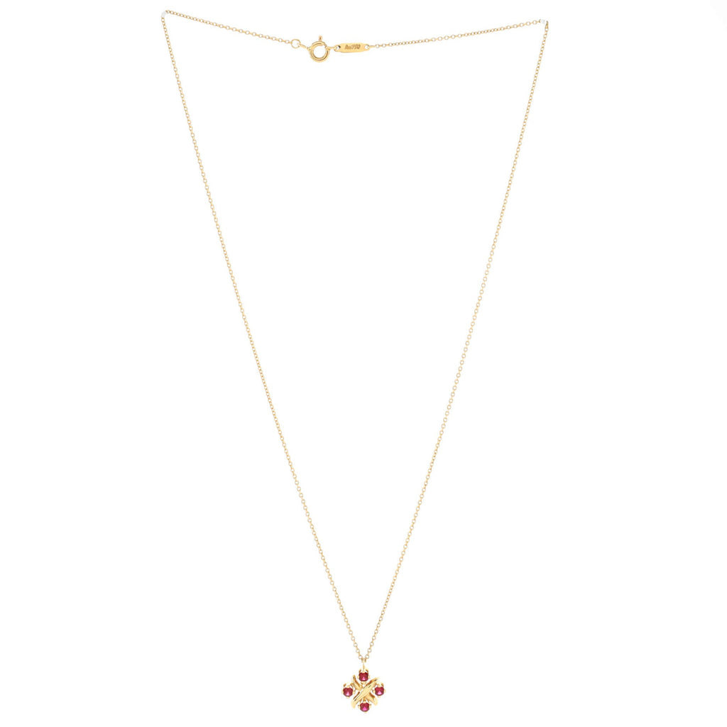Schlumberger Lynn Pendant Necklace 18K Yellow Gold and Rubies