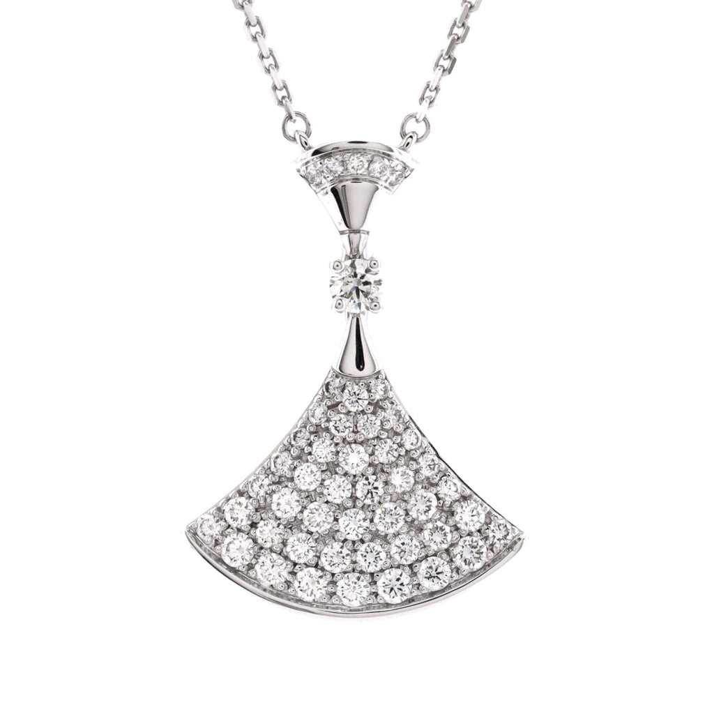 Divas' Dream Pendant Necklace 18K White Gold with Diamonds Large