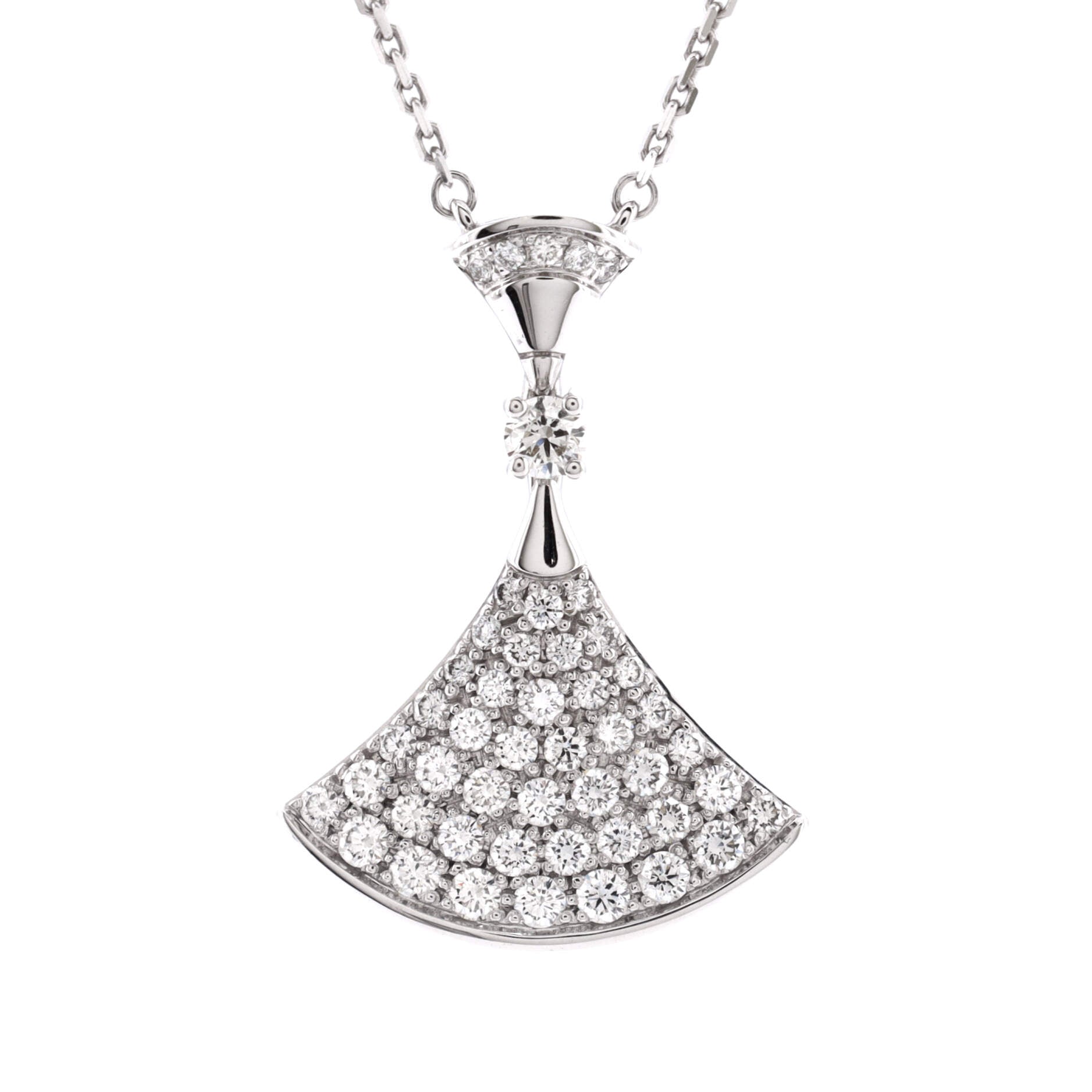 Divas' Dream Pendant Necklace 18K White Gold with Diamonds Large