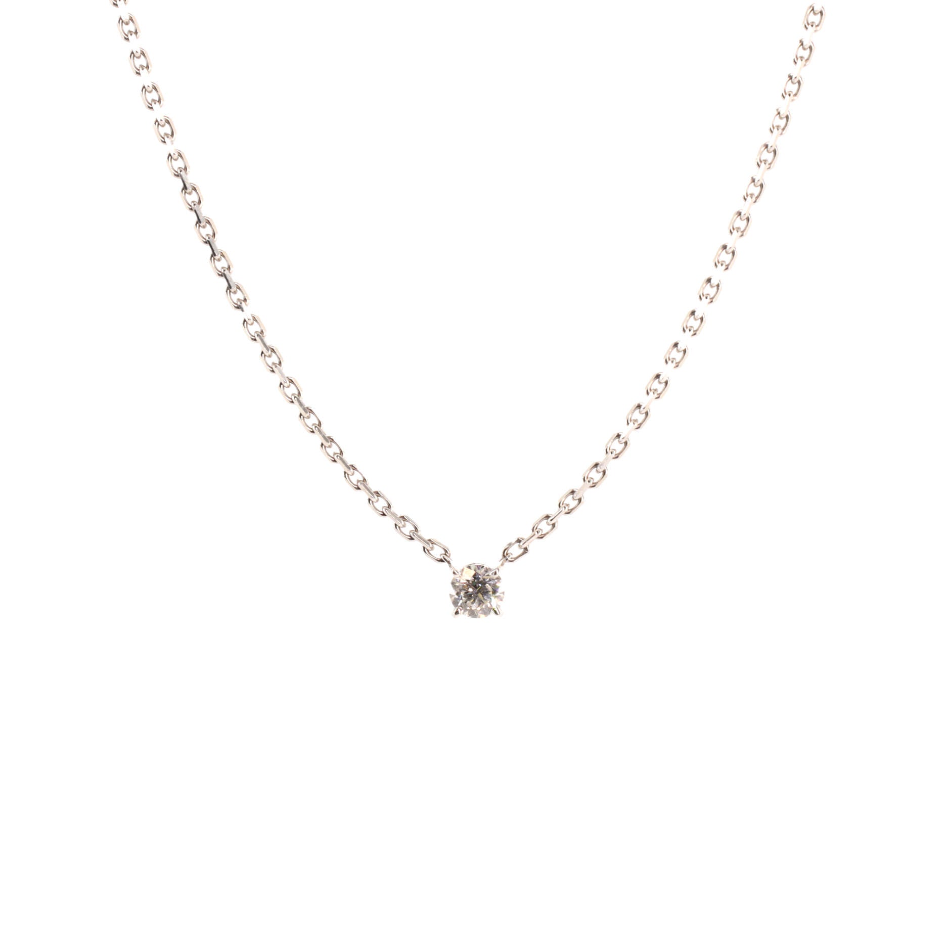 1895 Solitaire Necklace 18K White Gold with RBC Diamond G/VS1 0.23CT