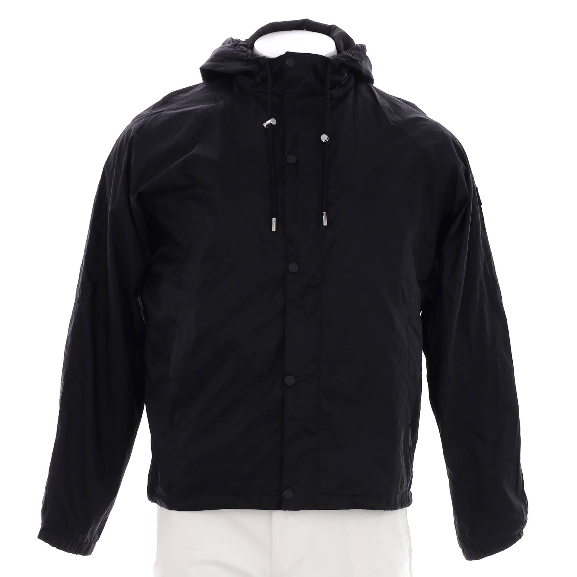 Men's Hooded Zipped Button Up Windbreaker Polyamide