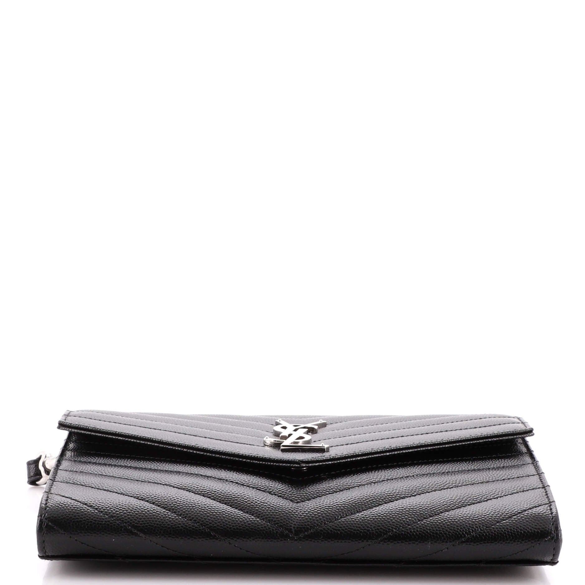 Classic Monogram Envelope Wristlet Clutch Matelasse Chevron Leather