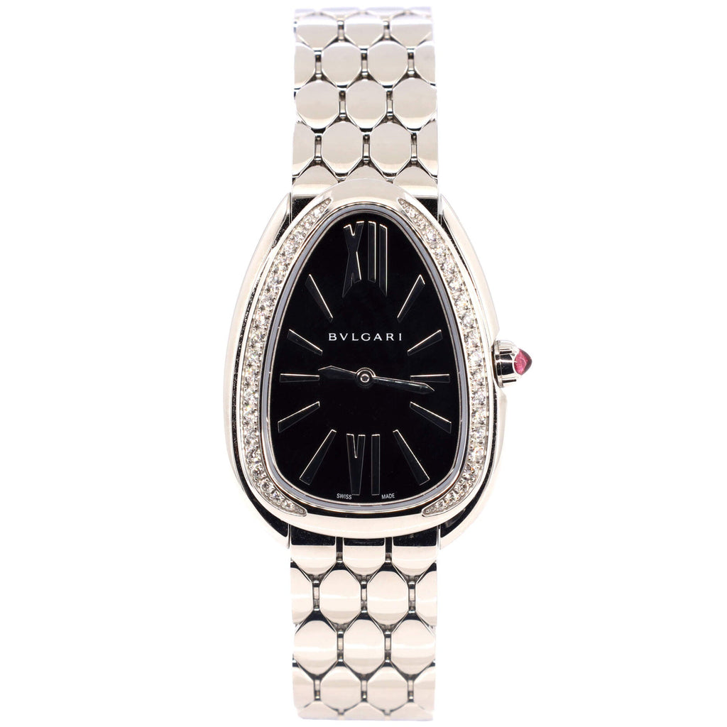 Serpenti Seduttori Quartz Watch Stainless Steel with Diamond Bezel 25