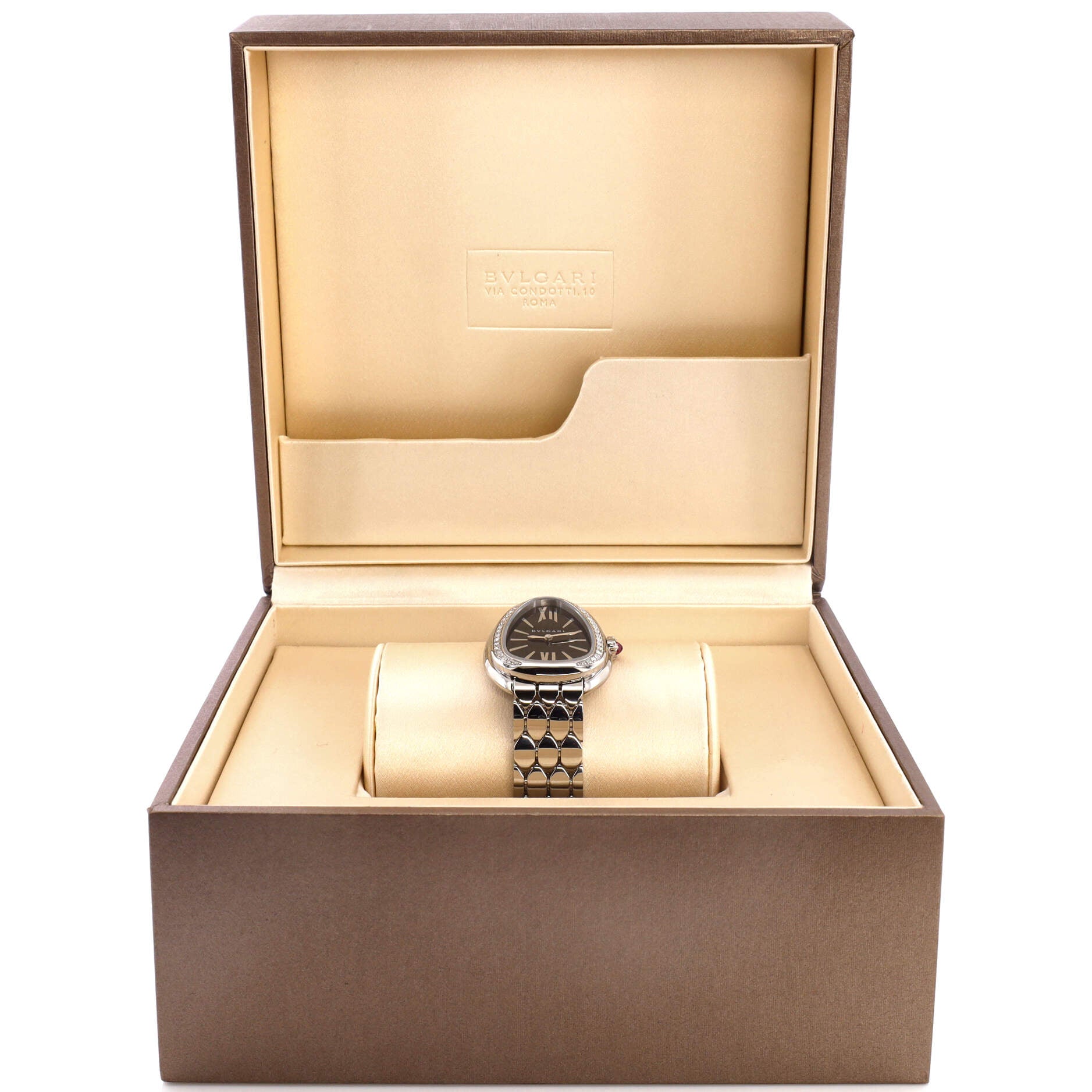 Serpenti Seduttori Quartz Watch Stainless Steel with Diamond Bezel 25