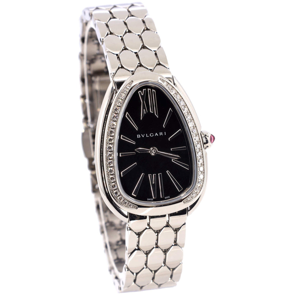 Serpenti Seduttori Quartz Watch Stainless Steel with Diamond Bezel 25