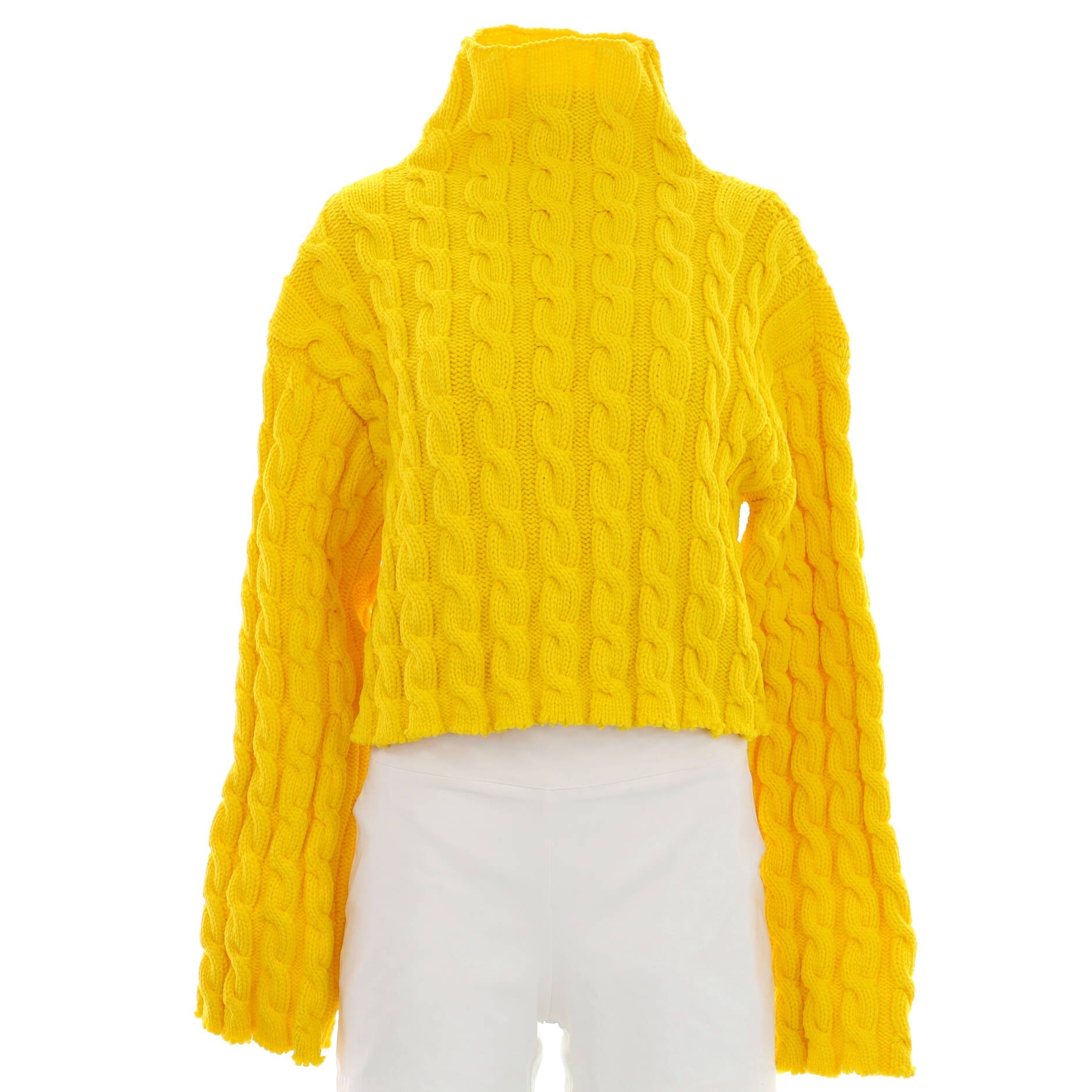 Women's Cable Knit Turtleneck Sweater Polypropylene Blend