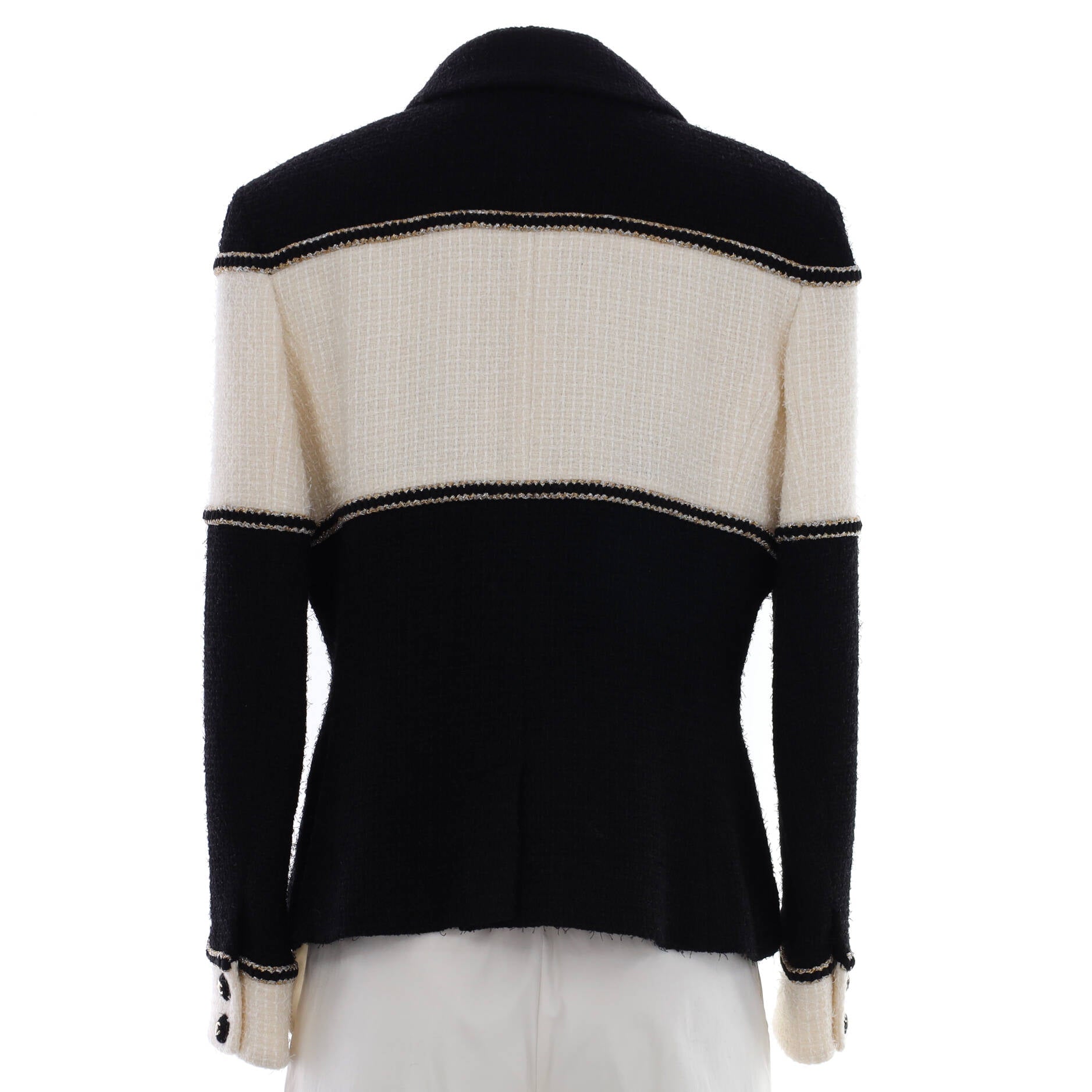 Women's Paris-31 Rue Cambon Bicolor Double Breasted Jacket Tweed