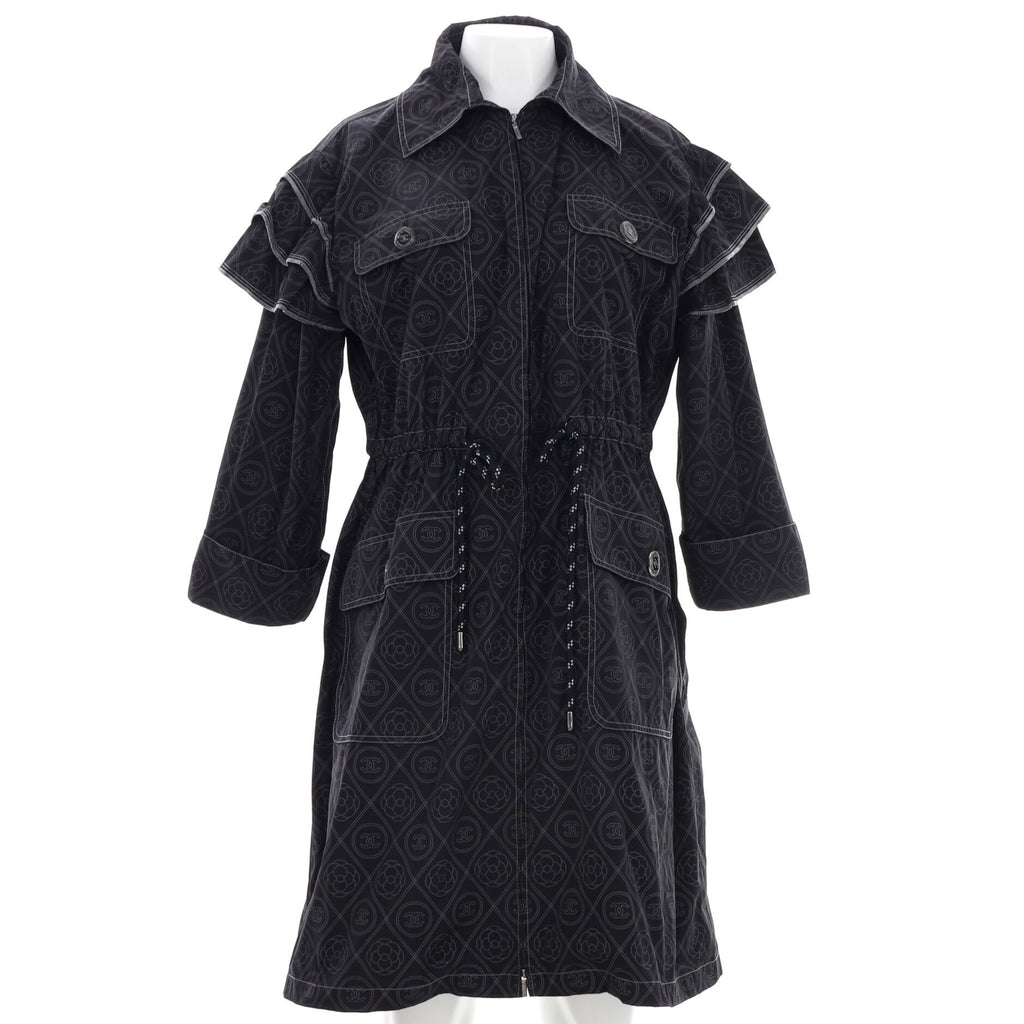 Women's Camellia Drawstring Zip Jacket Printed Polyester