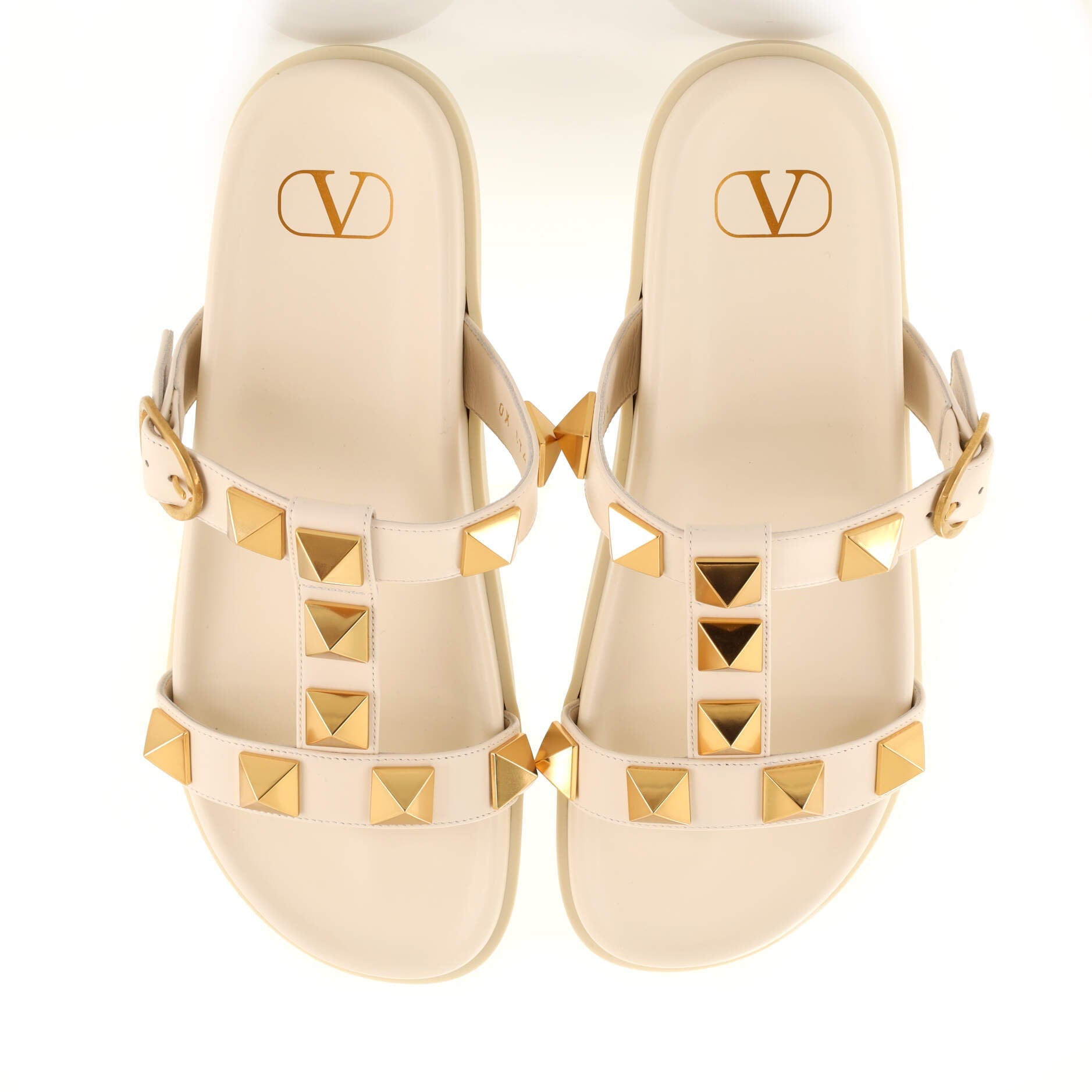 Women's Roman Stud Flat Sandals Leather