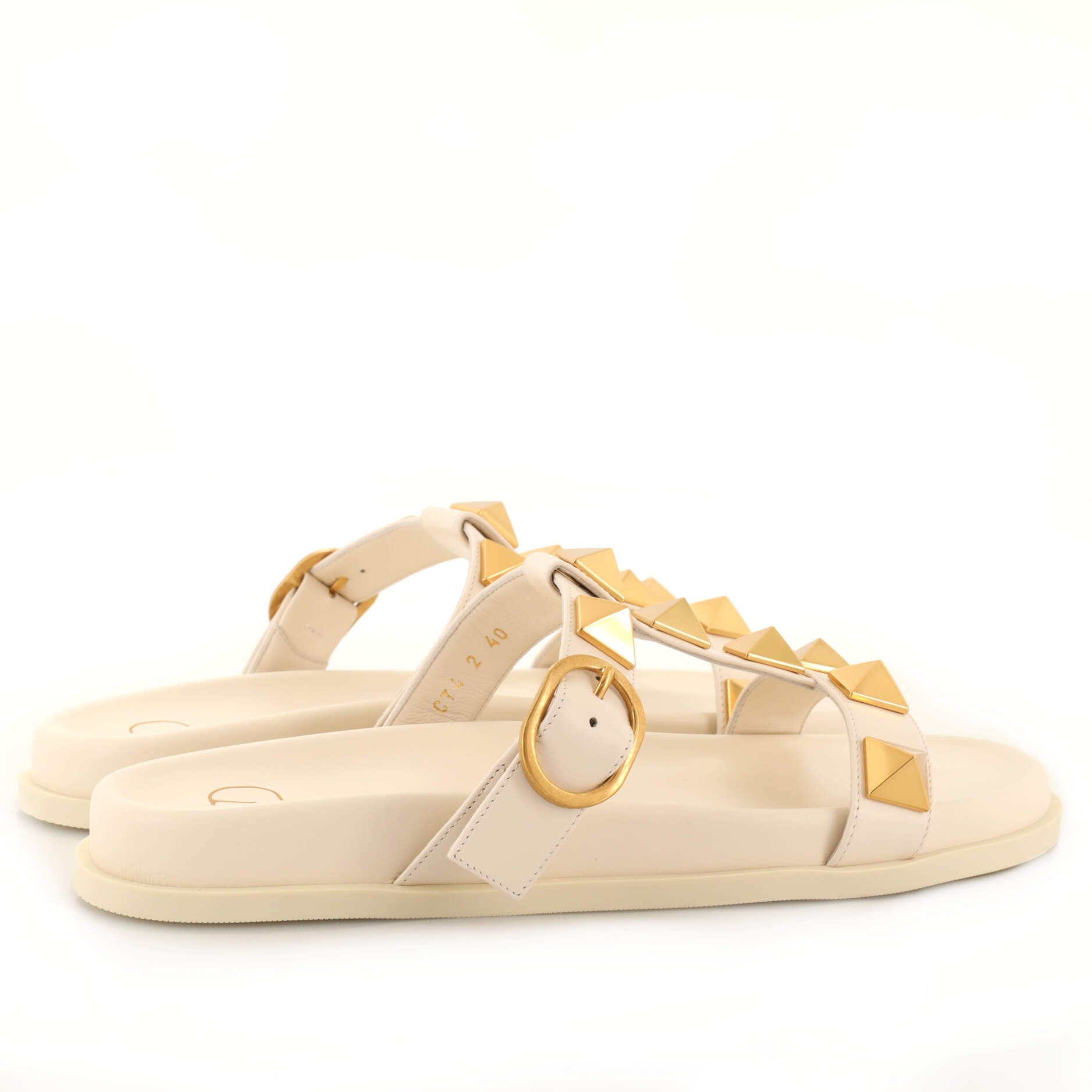 Women's Roman Stud Flat Sandals Leather