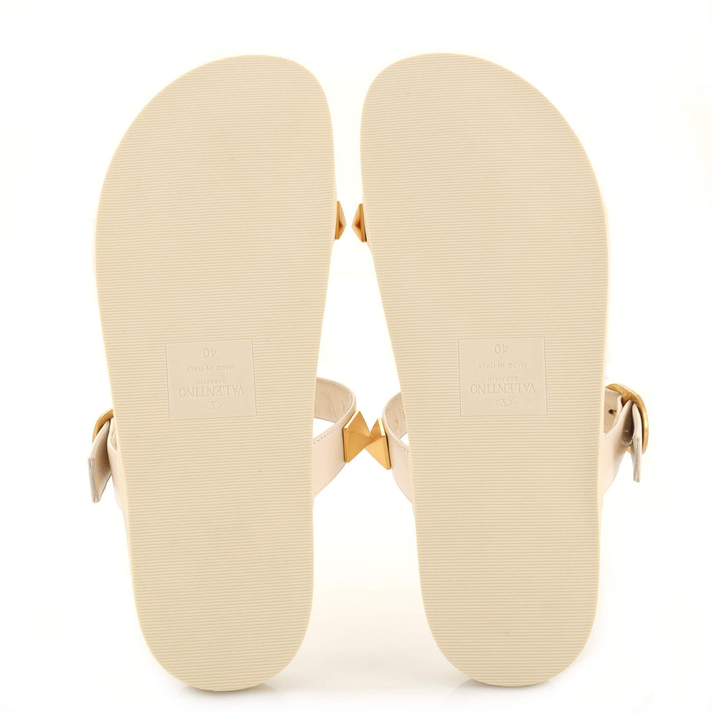 Women's Roman Stud Flat Sandals Leather