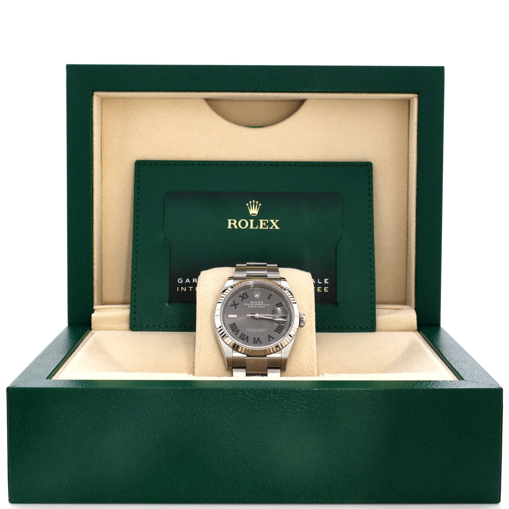 Oyster Perpetual Datejust Wimbledon Automatic Watch Stainless Steel and White Gold 36