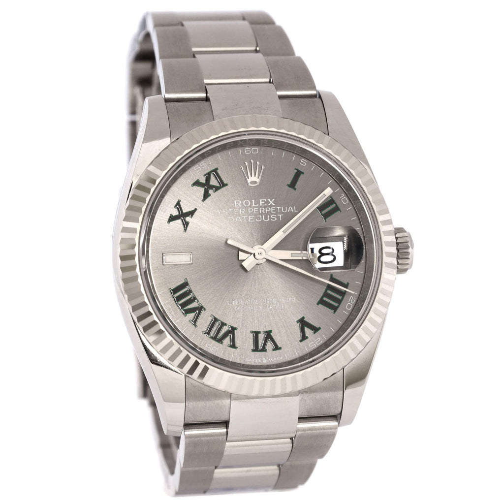 Oyster Perpetual Datejust Wimbledon Automatic Watch Stainless Steel and White Gold 36