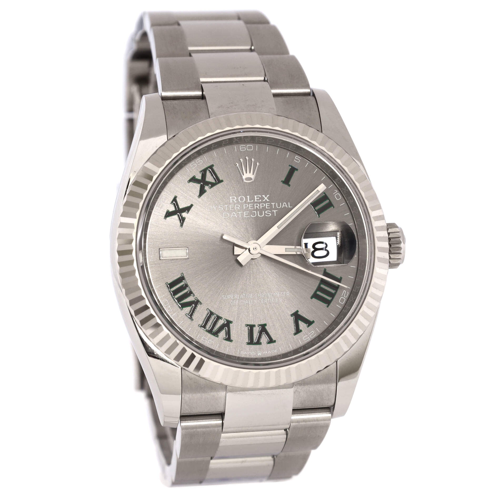 Oyster Perpetual Datejust Wimbledon Automatic Watch Stainless Steel and White Gold 36