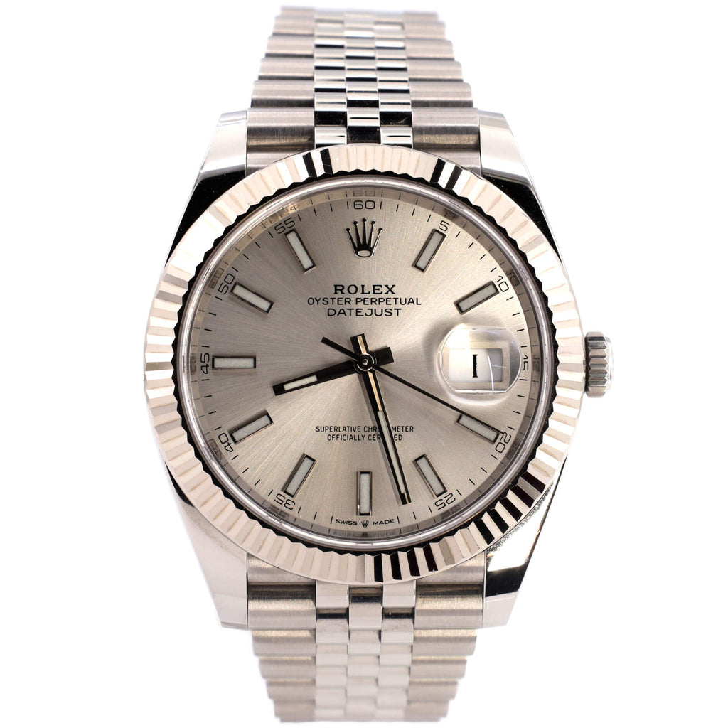 Oyster Perpetual Datejust Automatic Watch Stainless Steel and White Gold 41