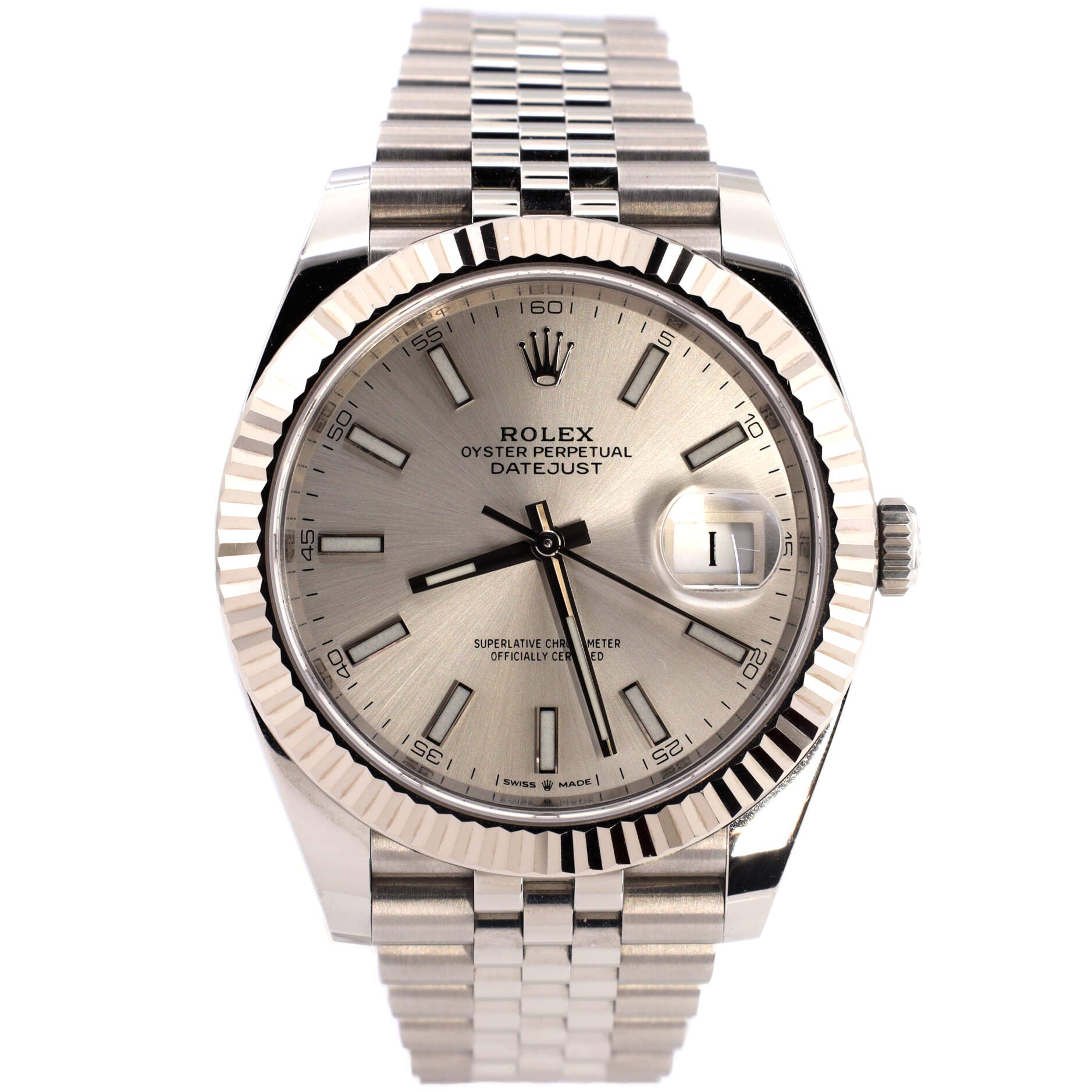 Oyster Perpetual Datejust Automatic Watch Stainless Steel and White Gold 41