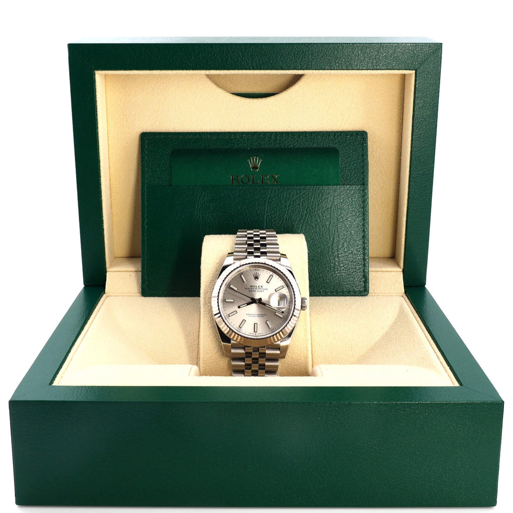Oyster Perpetual Datejust Automatic Watch Stainless Steel and White Gold 41