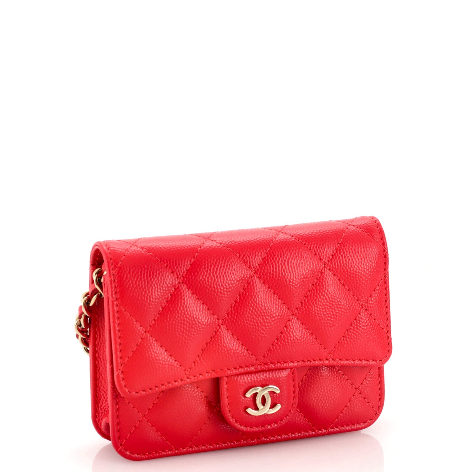 Classic Flap Clutch with Chain Quilted Caviar Small