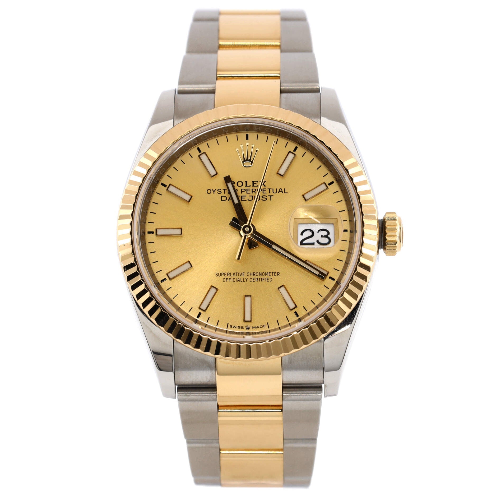 Oyster Perpetual Datejust Automatic Watch Stainless Steel and Yellow Gold 36