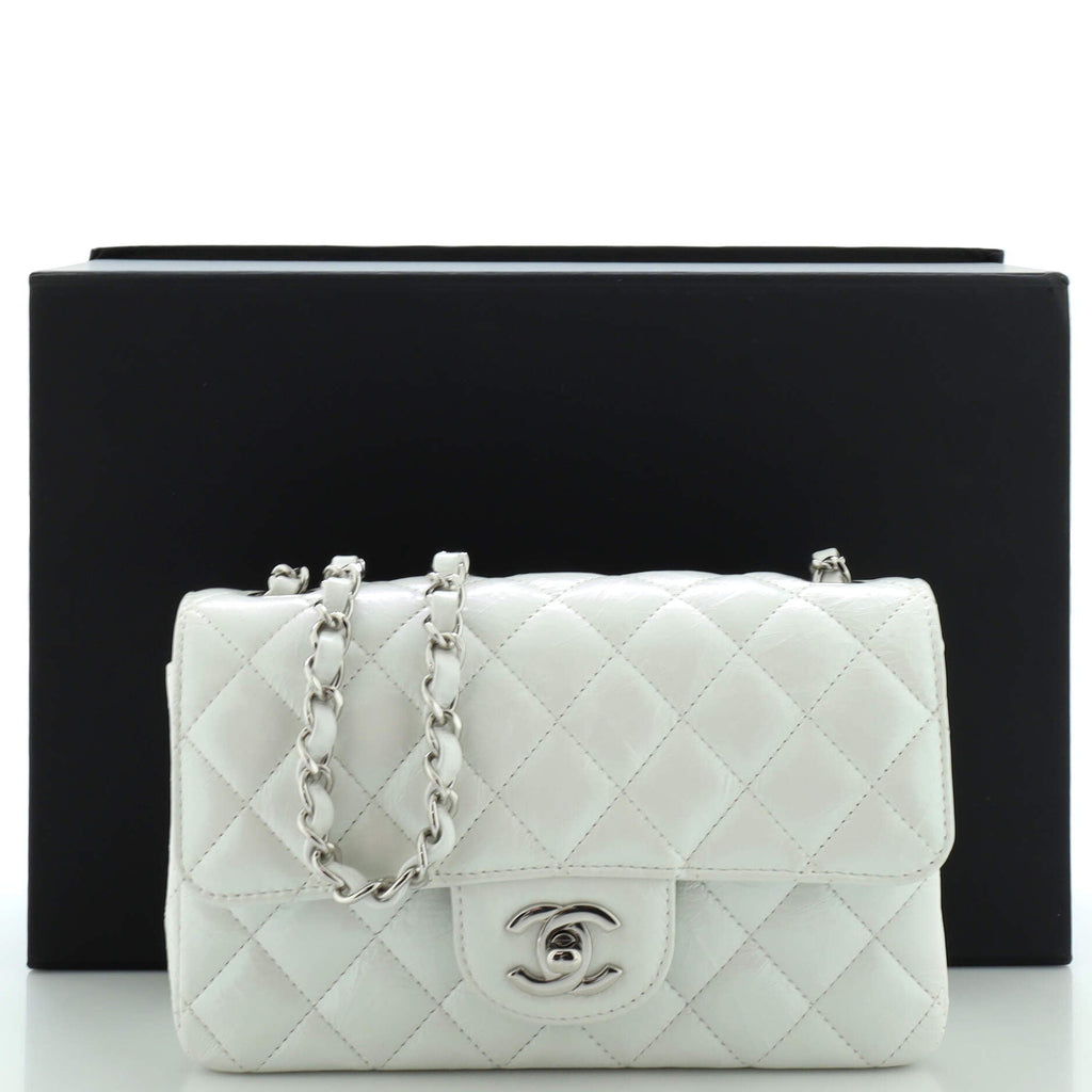 Classic Single Flap Bag Quilted Iridescent Crumpled Calfskin Mini