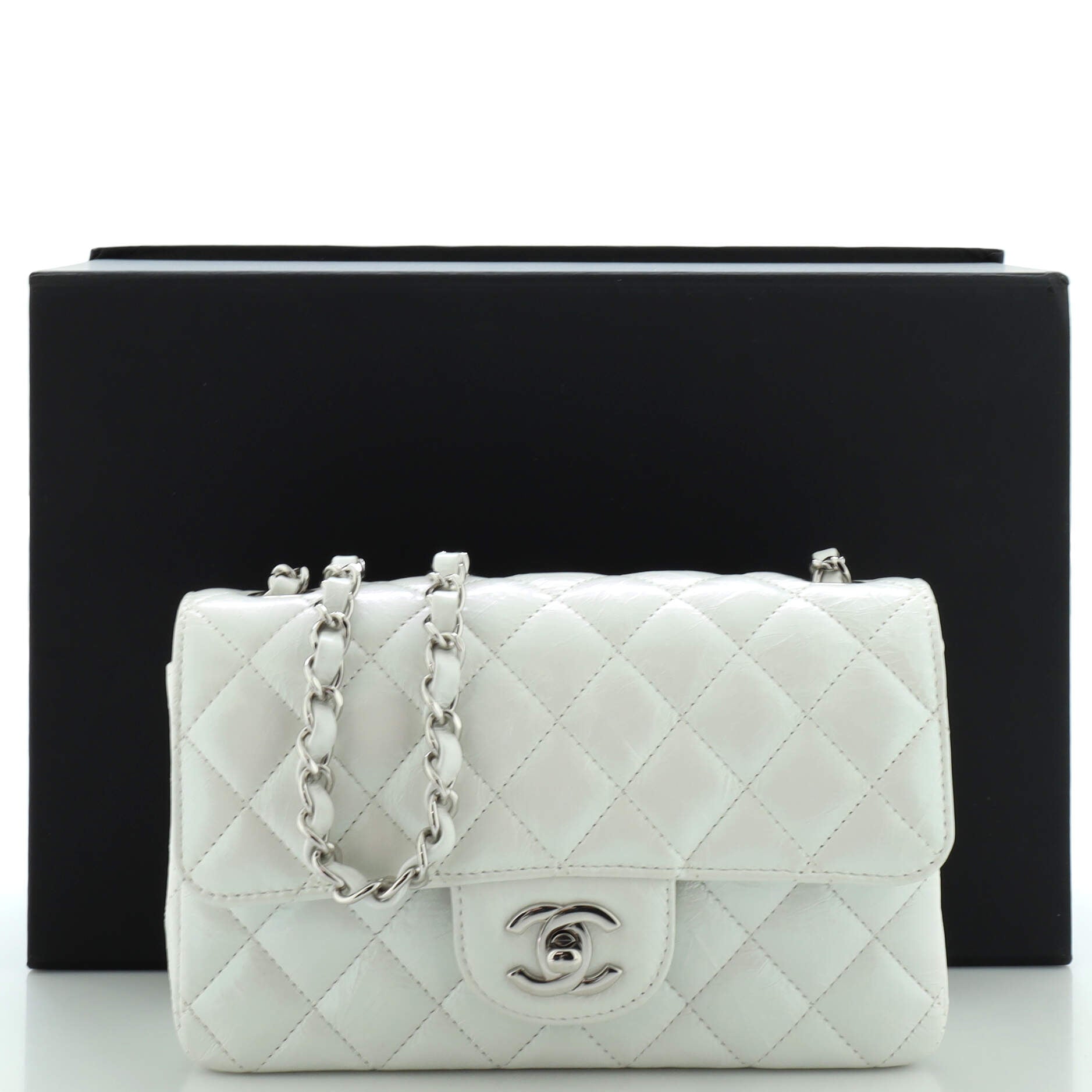 Classic Single Flap Bag Quilted Iridescent Crumpled Calfskin Mini