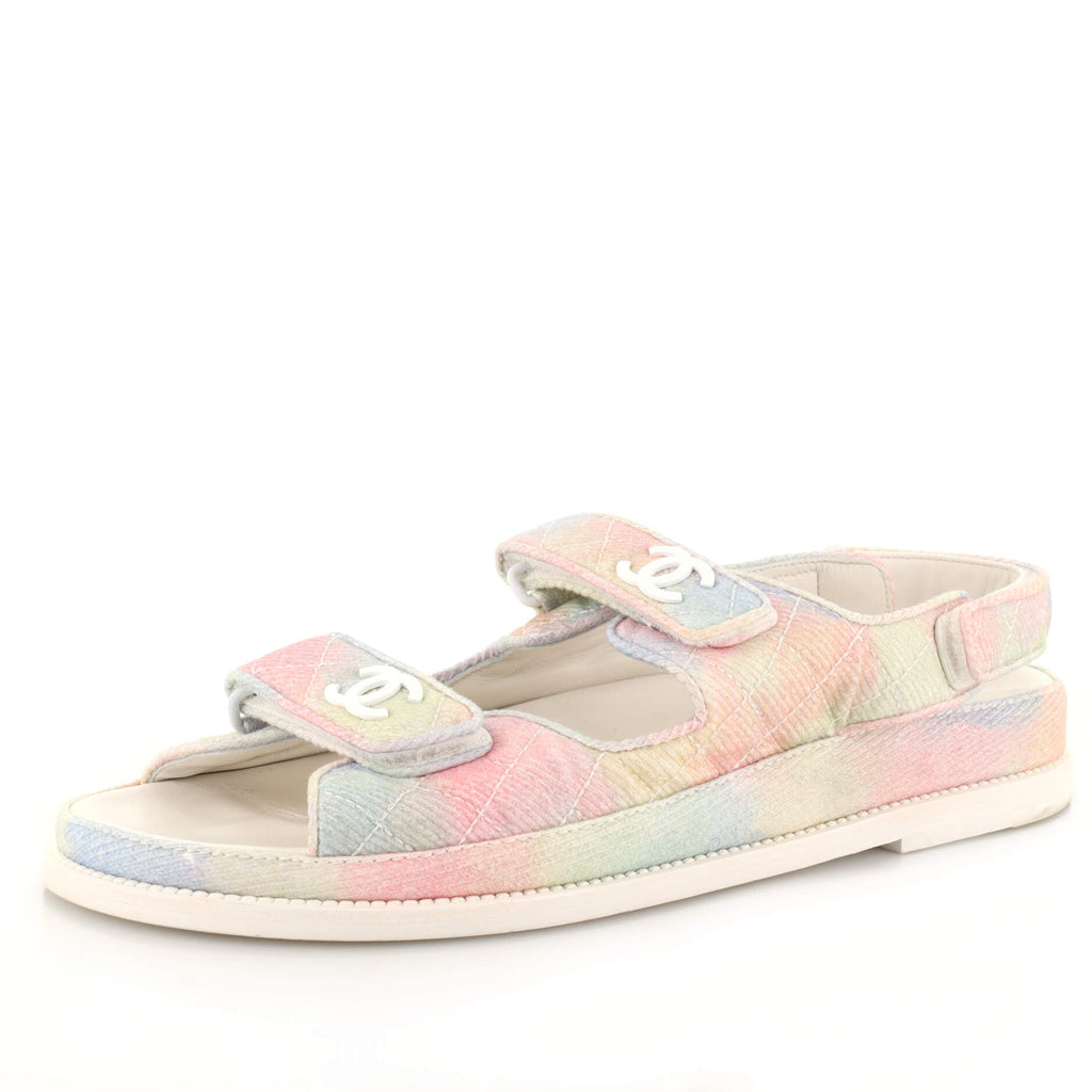 Women's Velcro Dad Sandals Quilted Multicolor Canvas