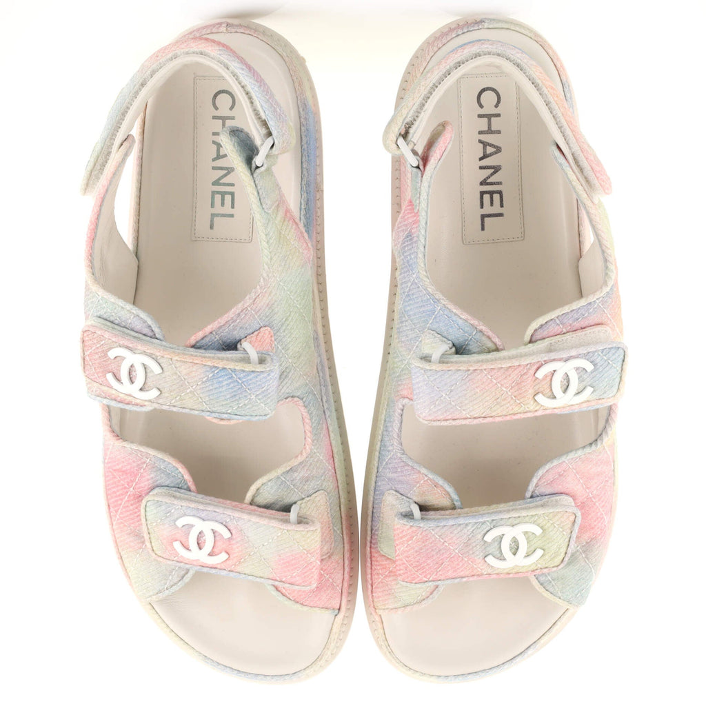 Women's Velcro Dad Sandals Quilted Multicolor Canvas