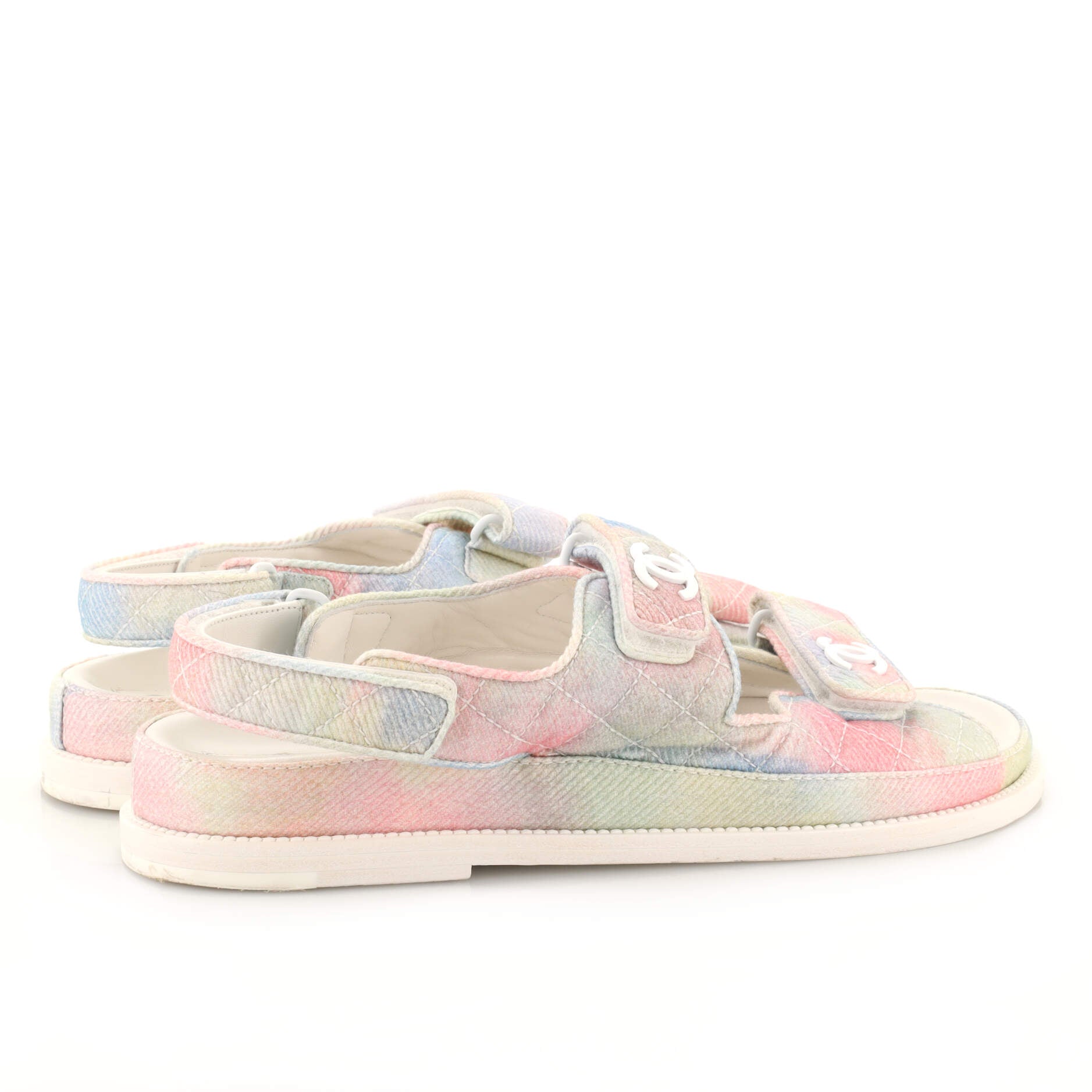Women's Velcro Dad Sandals Quilted Multicolor Canvas