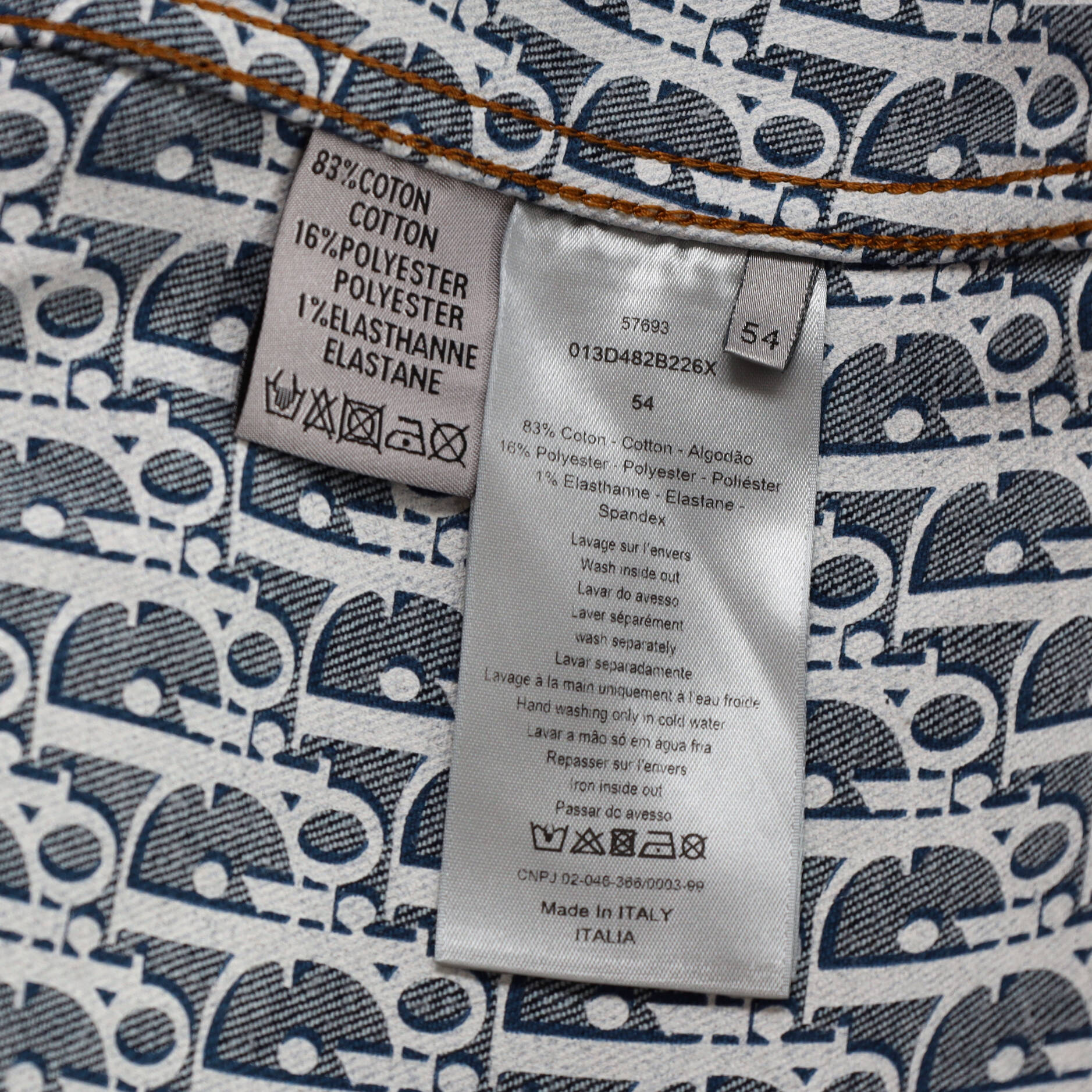 Men's Logo Lined Button Up Jacket Denim