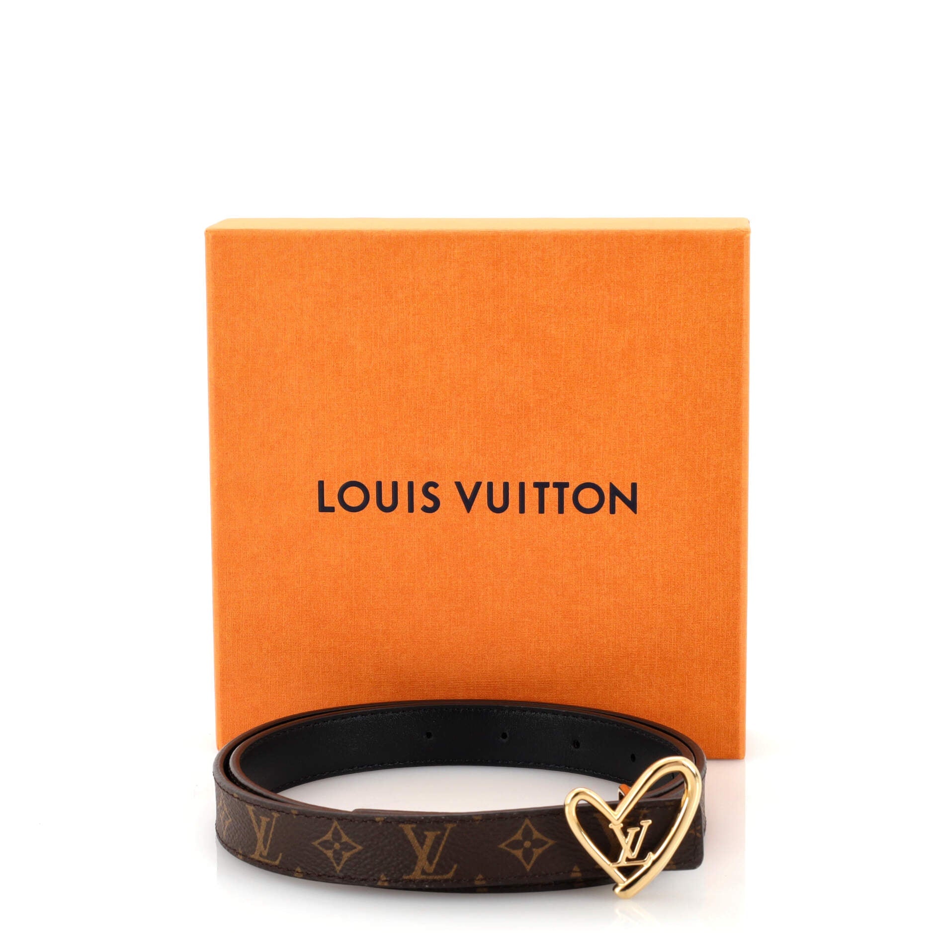 Fall in Love Reversible Belt Monogram Canvas and Leather Thin 80