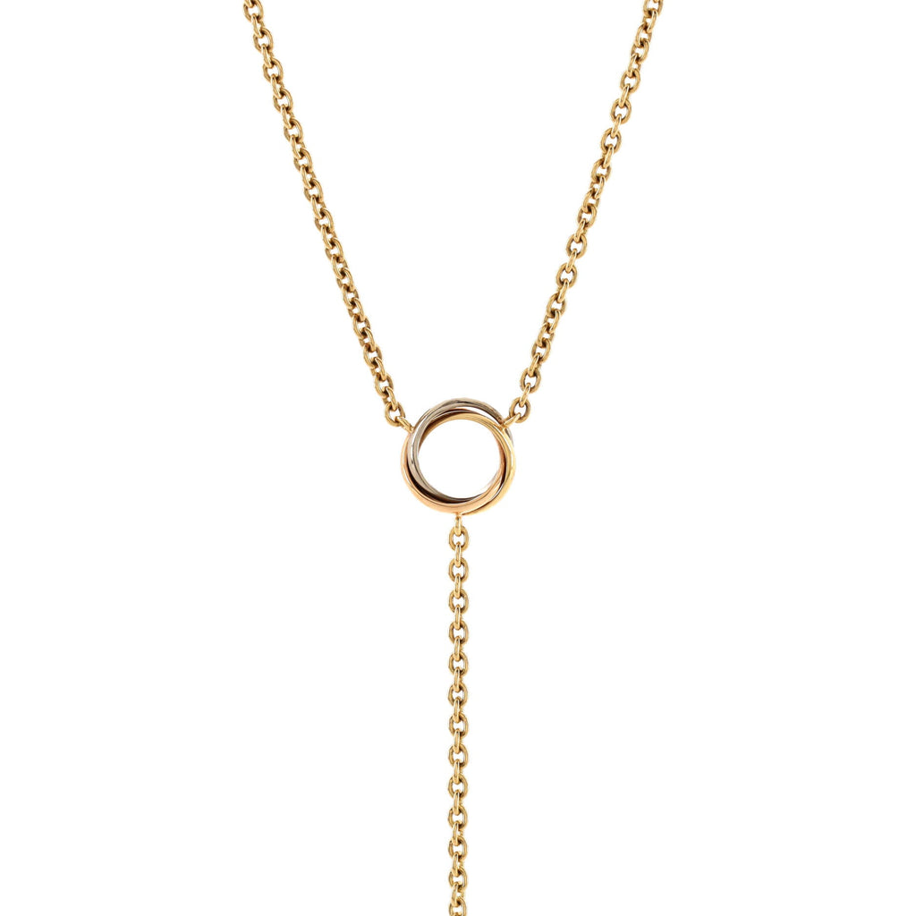 Baby Trinity Drop Pendant Necklace 18K Tricolor Gold