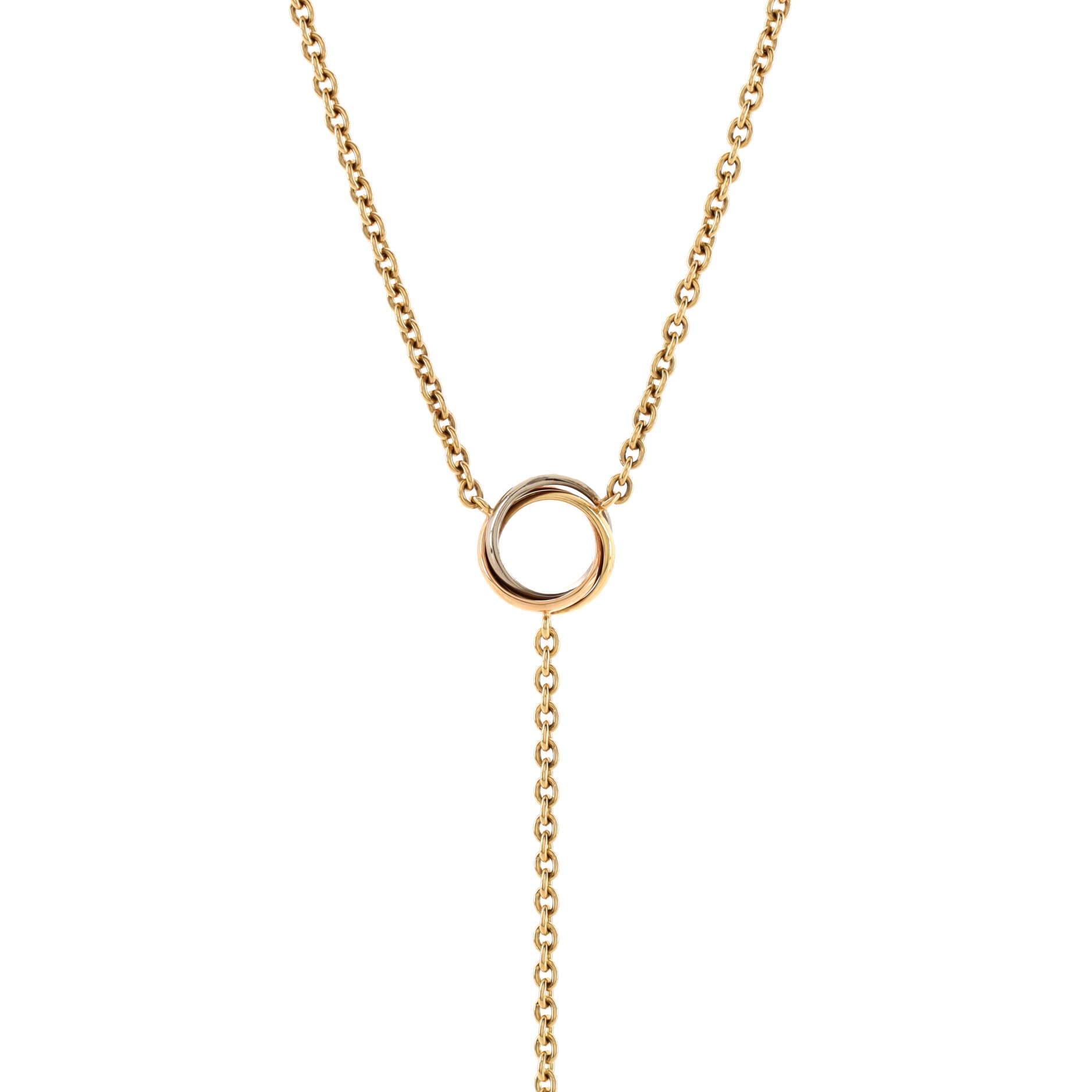 Baby Trinity Drop Pendant Necklace 18K Tricolor Gold