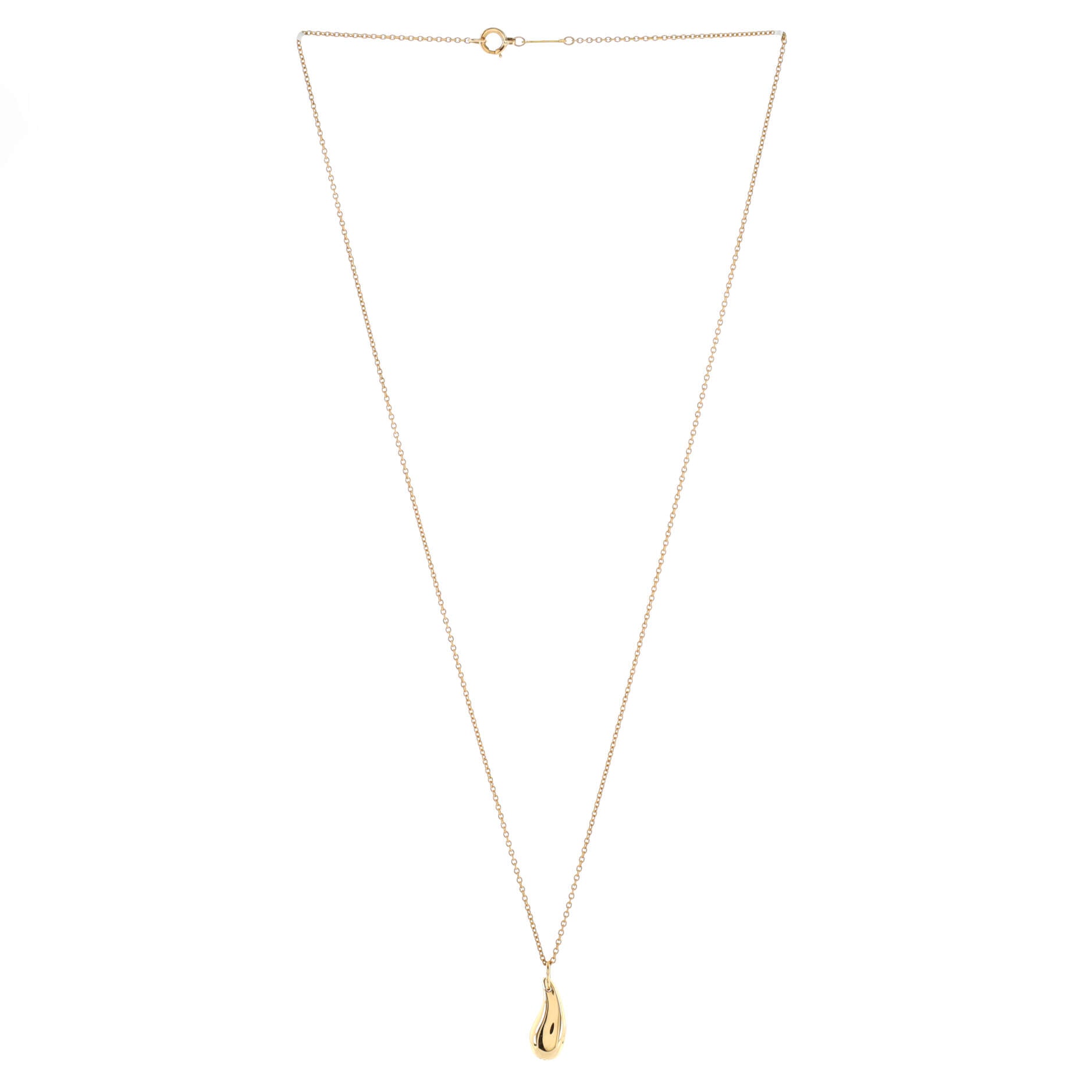 Elsa Peretti Teardrop Pendant Necklace 18K Yellow Gold 12mm