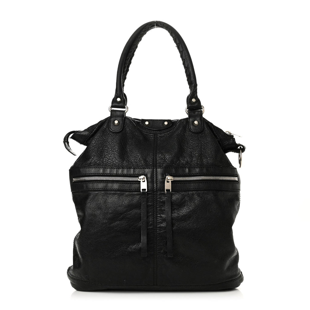 Agneau Classic Hardware Square Tote Black