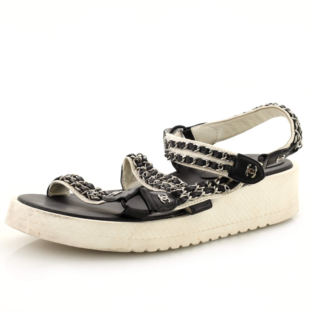 Women's Chain Velcro Dad Sandals Leather